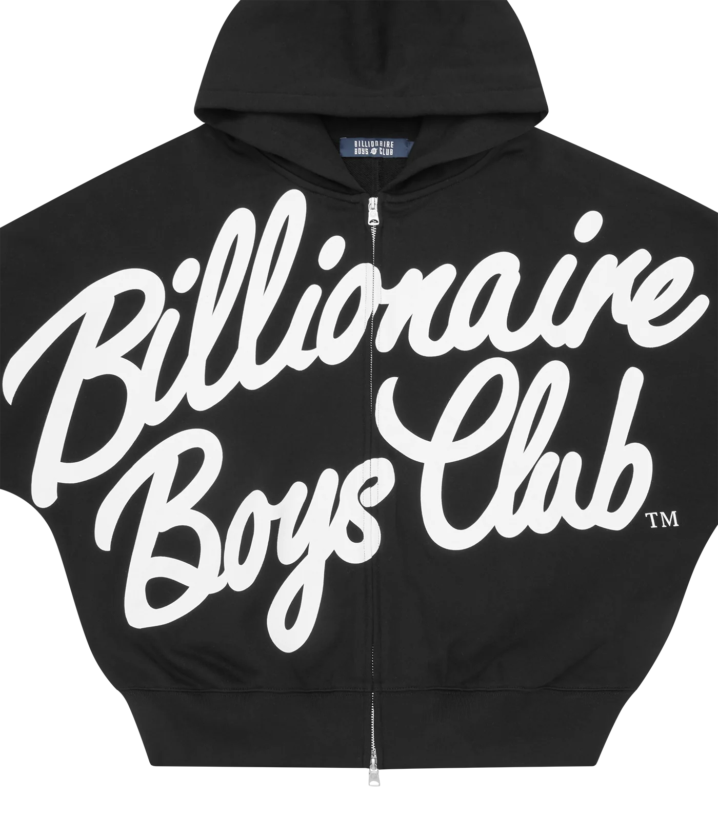 LARGE SCRIPT LOGO ZIP THROUGH KIMONO HOOD - BLACK - Image 4