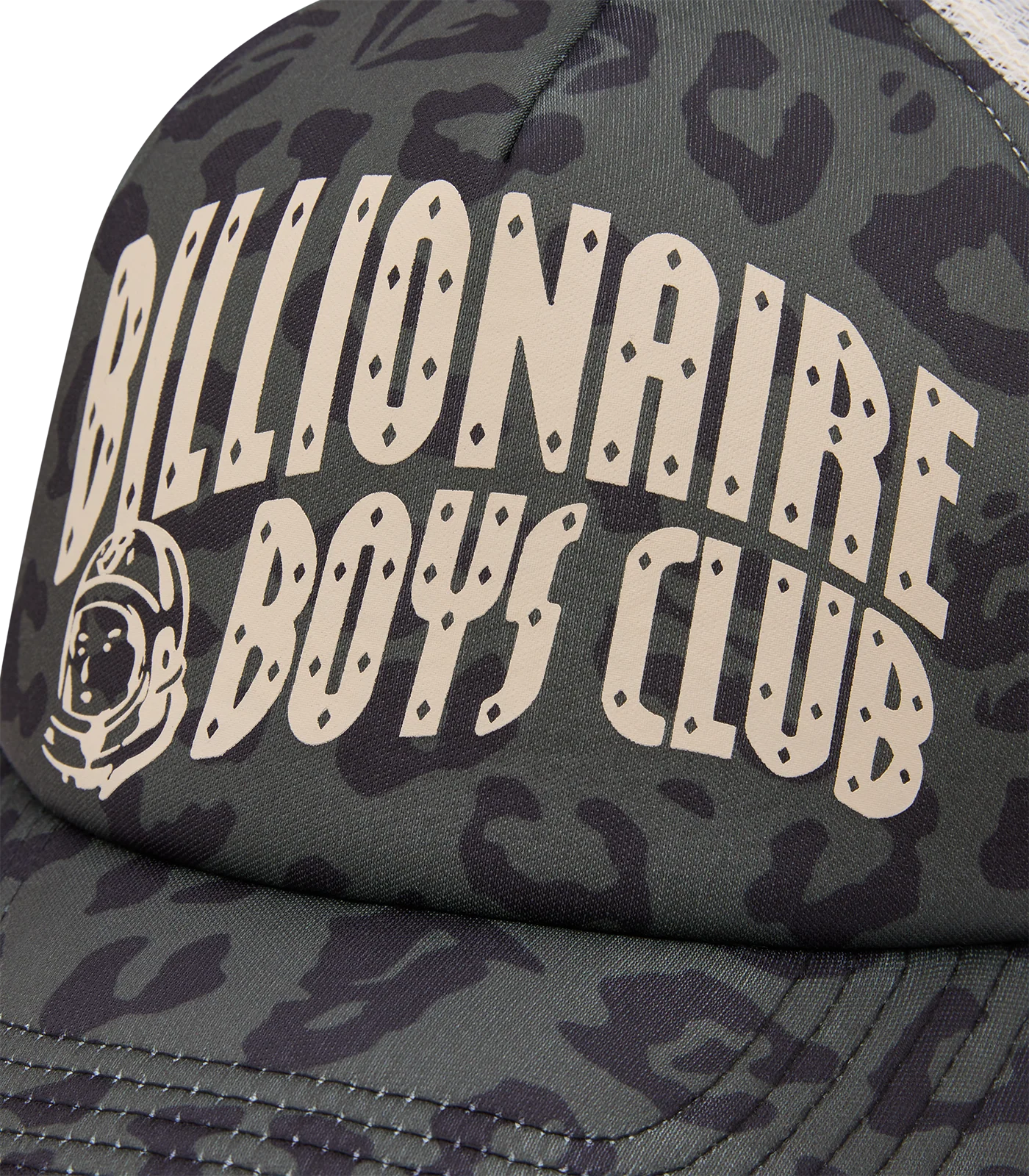 LEOPARD PRINT ARCH LOGO TRUCKER CAP - OLIVE - Image 3
