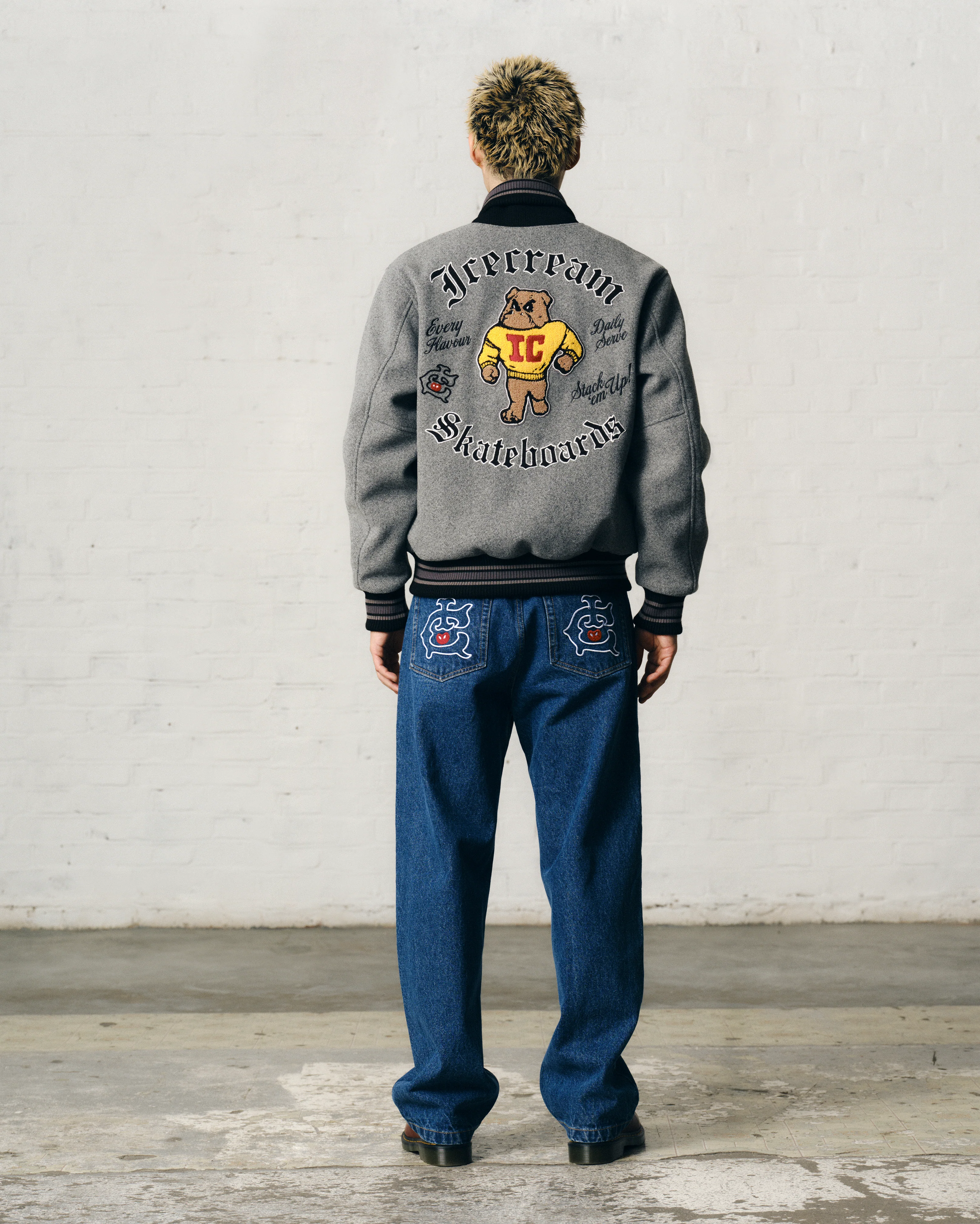 MASCOT VARSITY JACKET -  GREY - Image 4