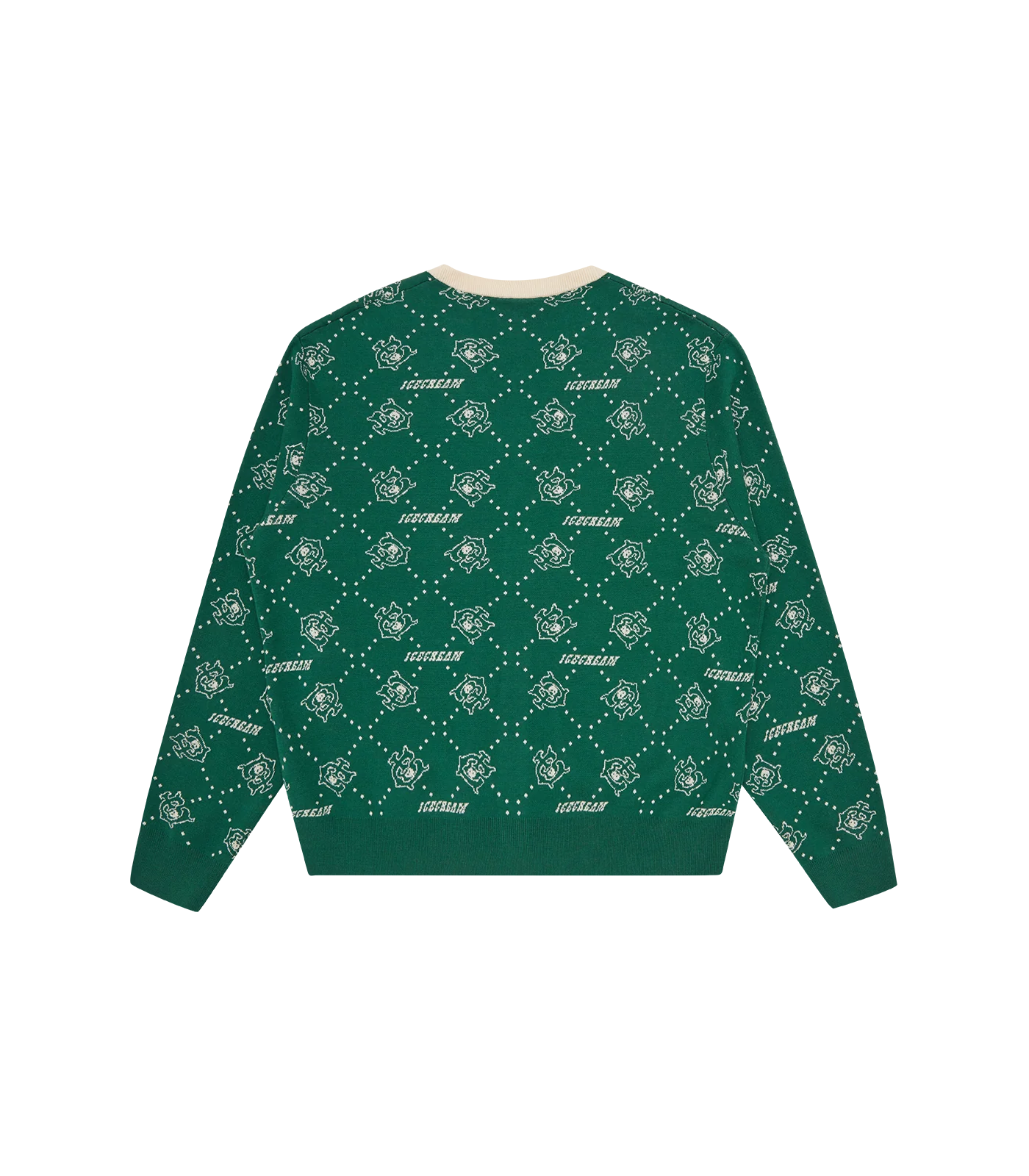 MONOGRAM KNIT CARDIGAN - GREEN - Image 2