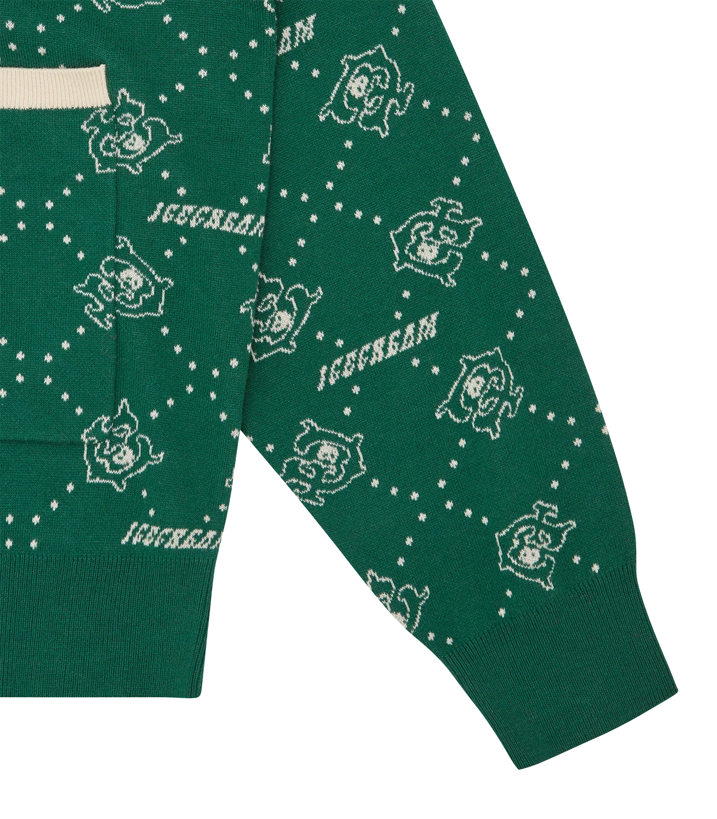 MONOGRAM KNIT CARDIGAN - GREEN - Image 5