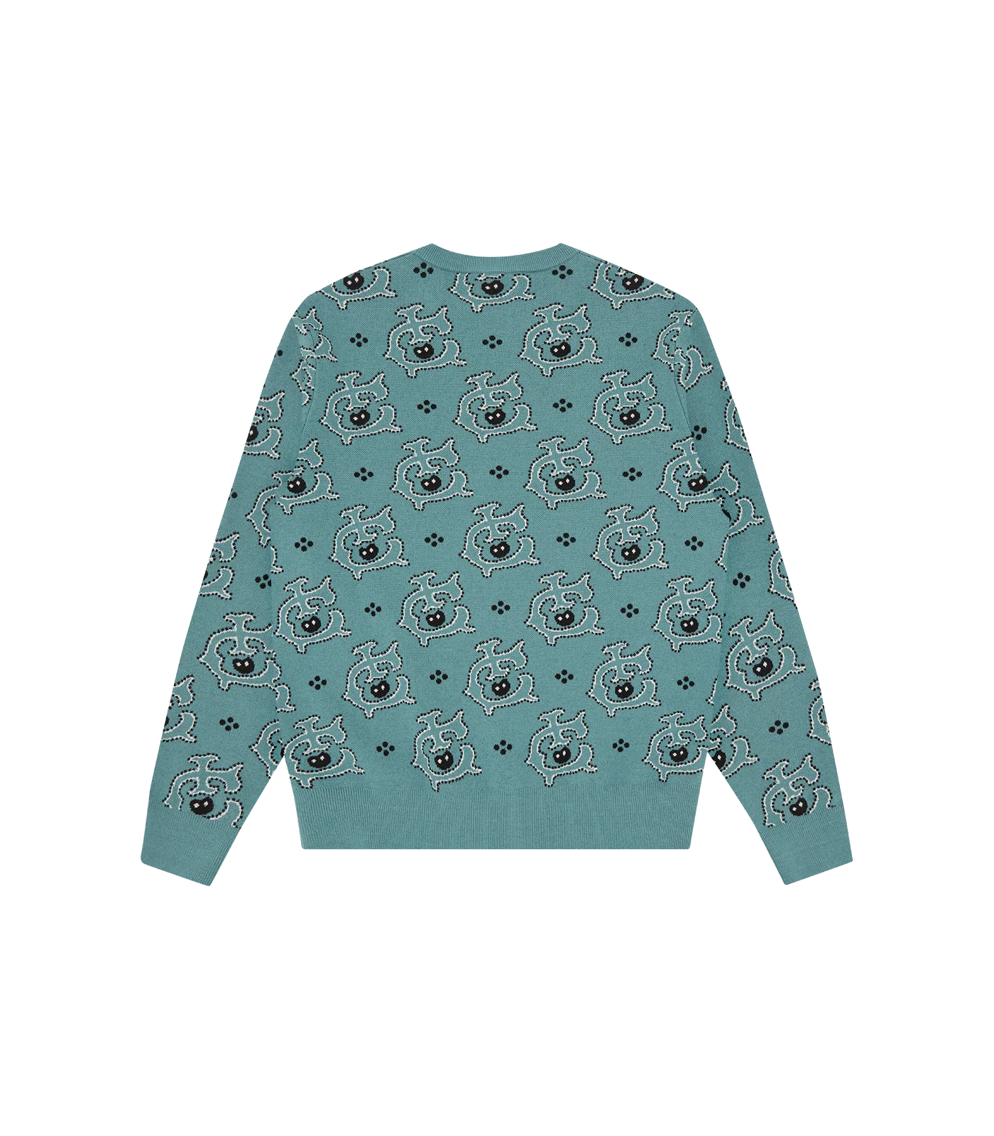 MONOGRAM KNITTED CREWNECK - BLUE - Image 3