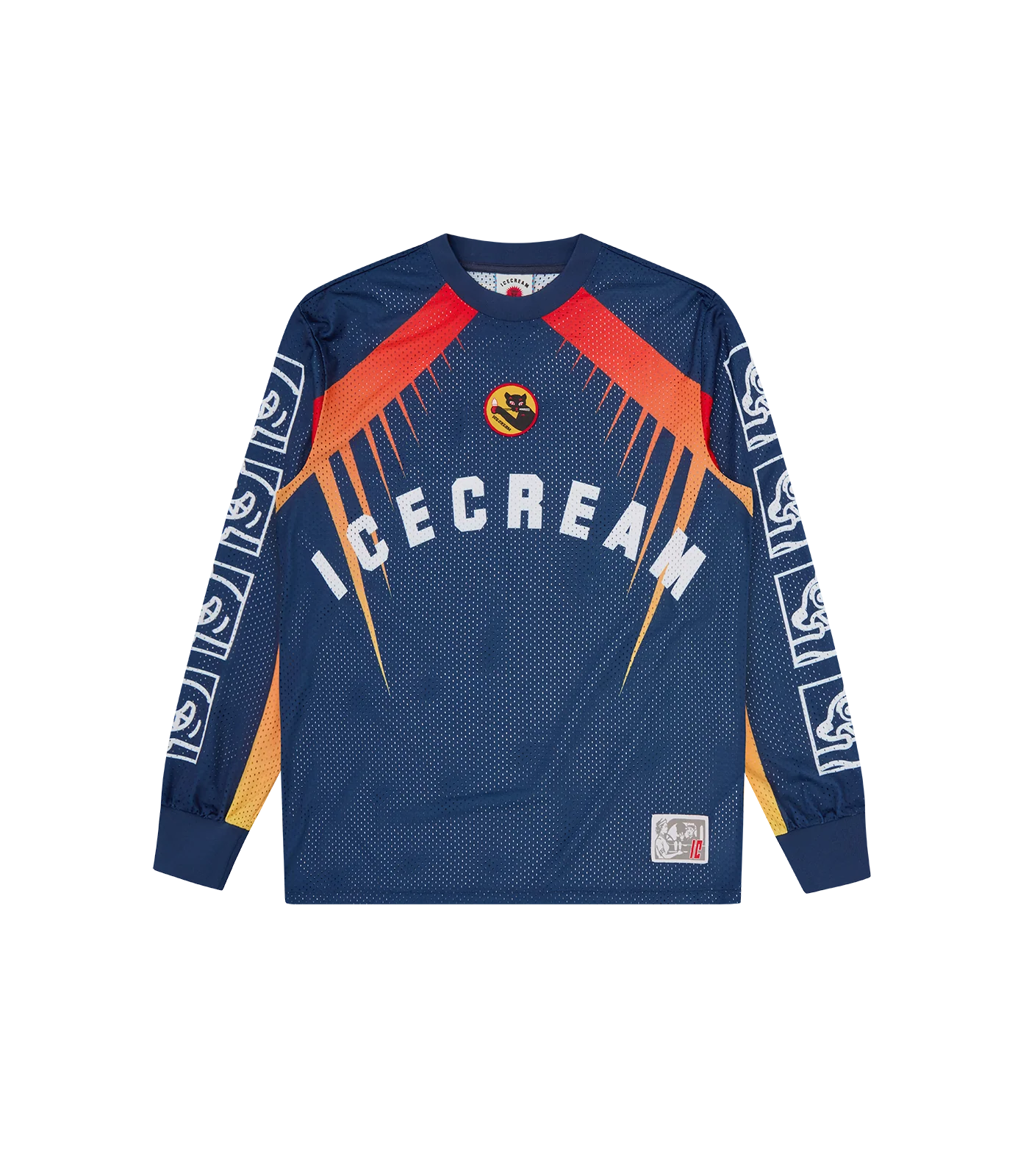 MOTO RACER L/S MESH SHIRT - NAVY