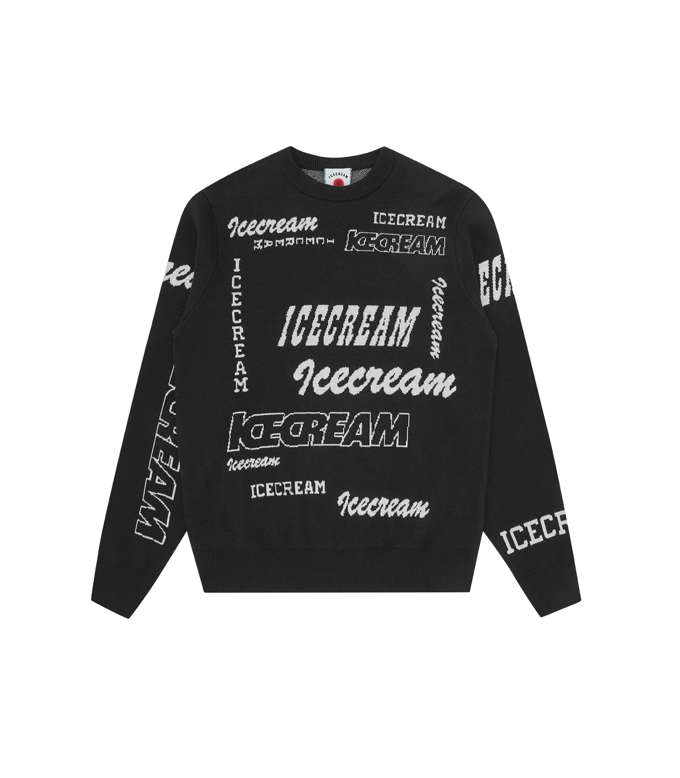 MULTI LOGO KNIT CREWNECK - BLACK