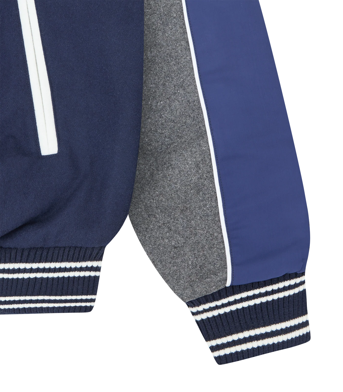 NEON ARCH LOGO VARSITY JACKET - NAVY - Image 8