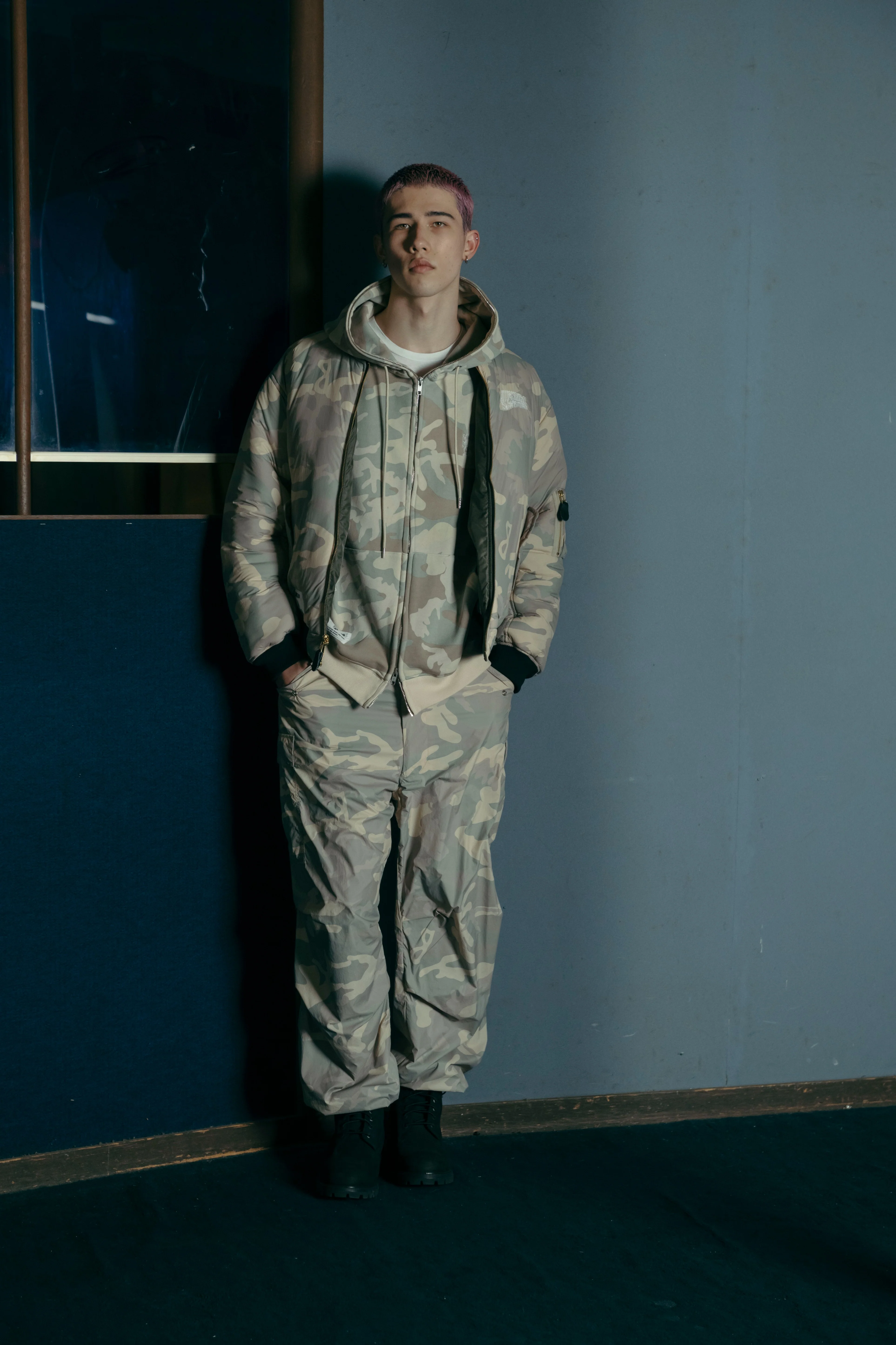 NYLON WIDE CARGO PANTS - CAMO - Image 7