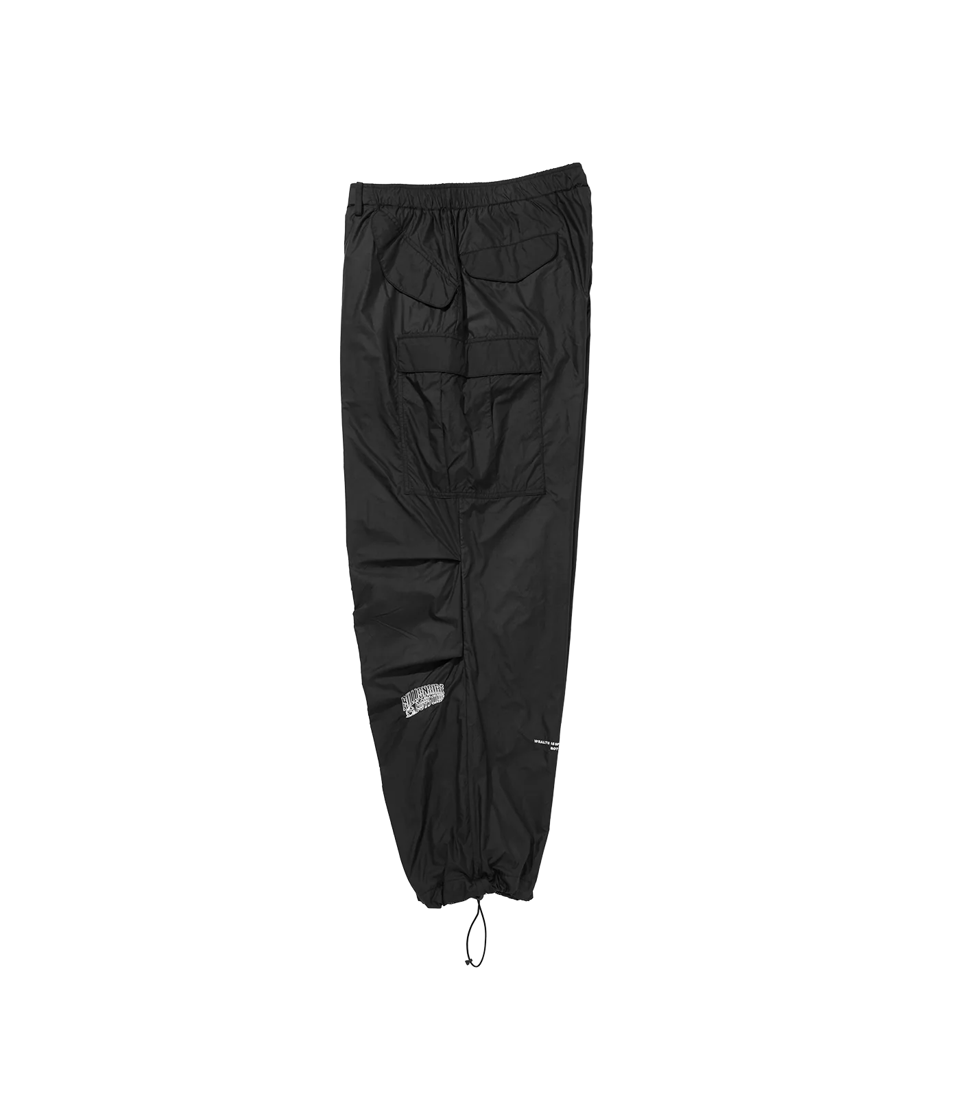 NYLON WIDE CARGO PANTS - BLACK - Image 3