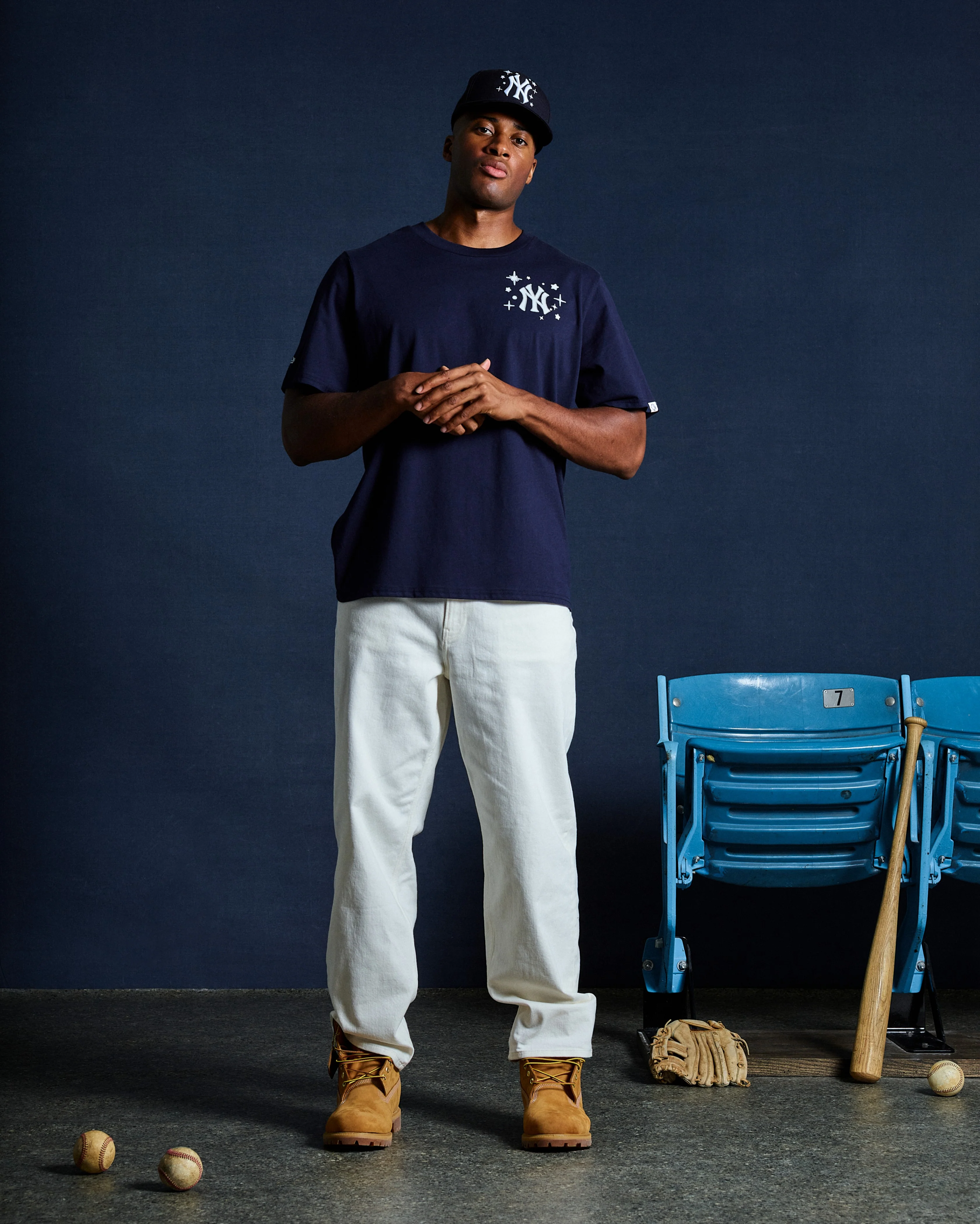 NYY HEART & MIND T-SHIRT - NAVY - Image 3