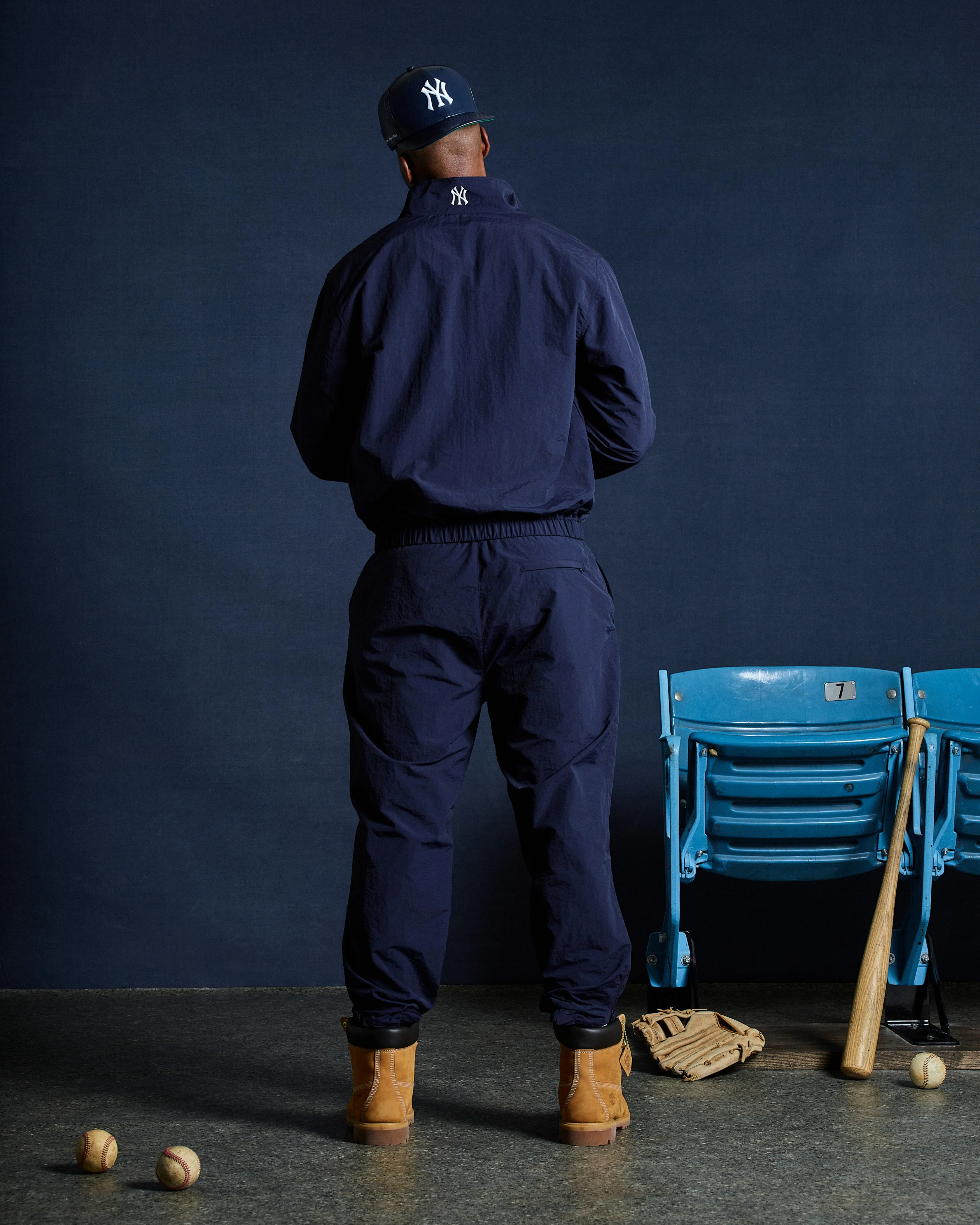 NYY NYLON WINDBREAKER - NAVY - Image 5