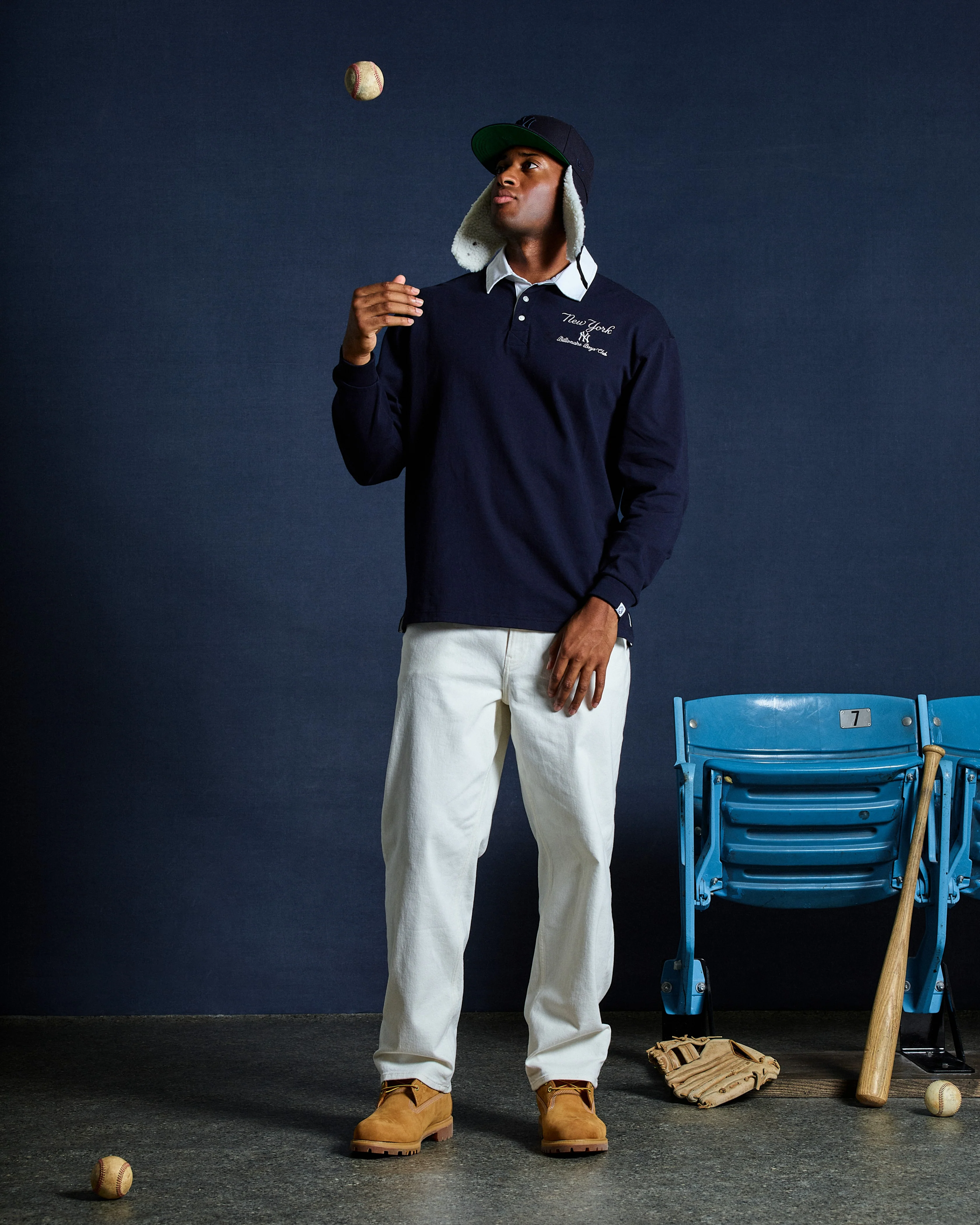 NYY L/S RUGBY SHIRT - NAVY - Image 3
