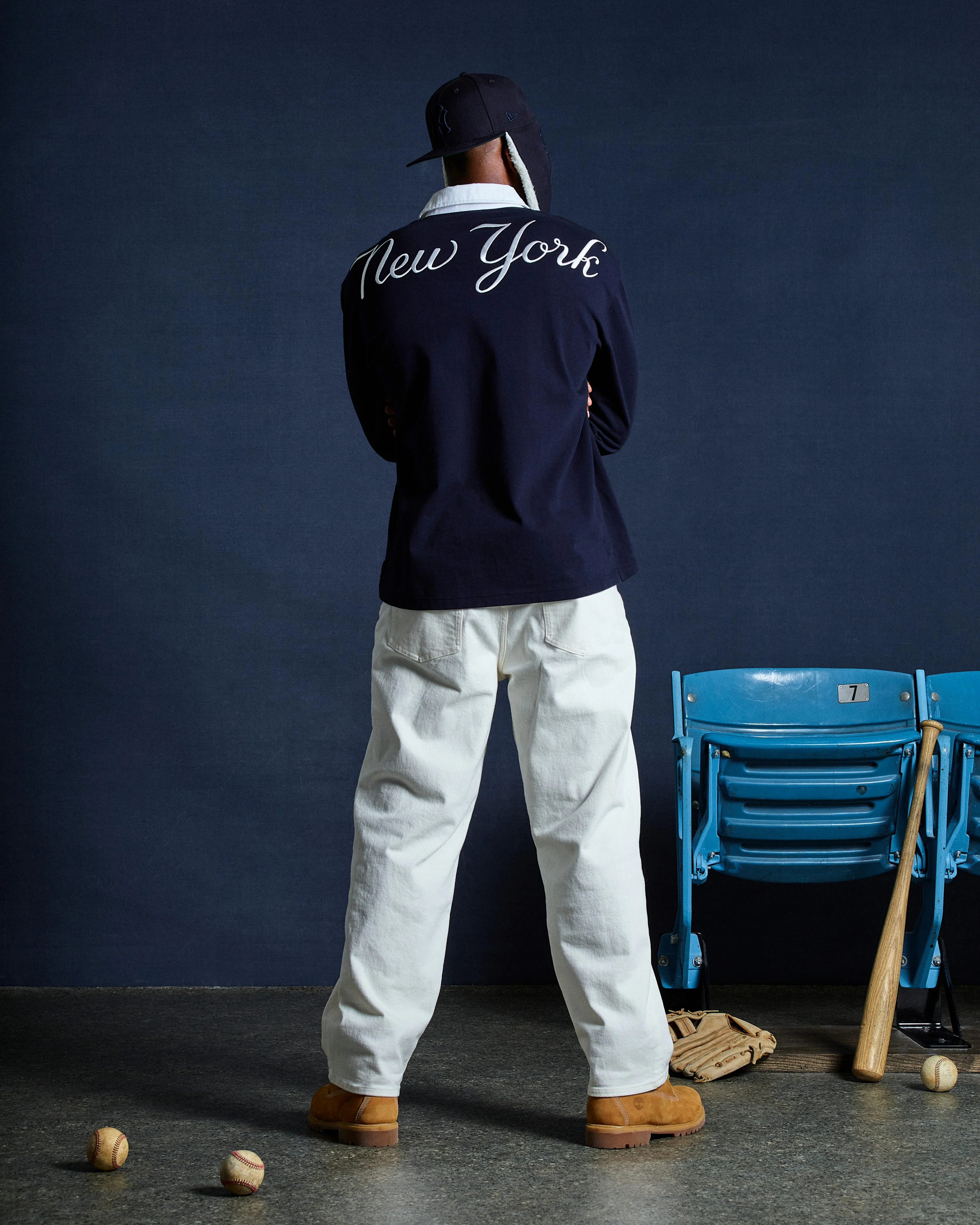 NYY L/S RUGBY SHIRT - NAVY - Image 4