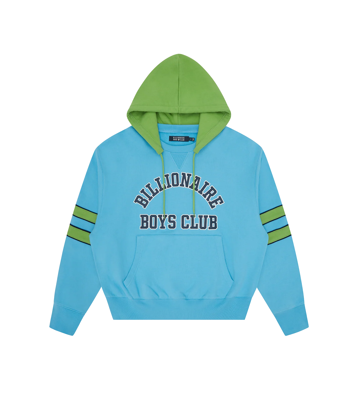 OVERSIZED COLLEGE POPOVER HOOD - BLUE/GREEN
