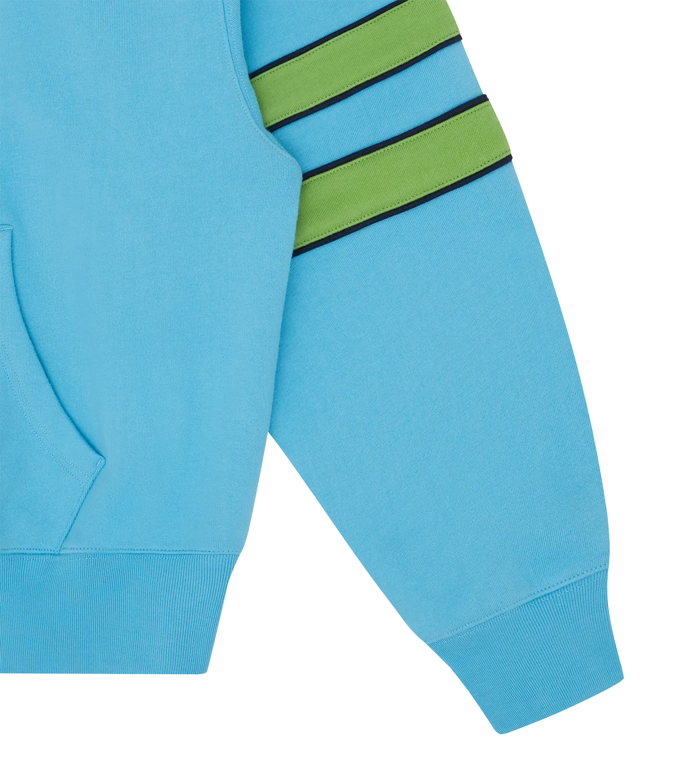 OVERSIZED COLLEGE POPOVER HOOD - BLUE/GREEN - Image 4