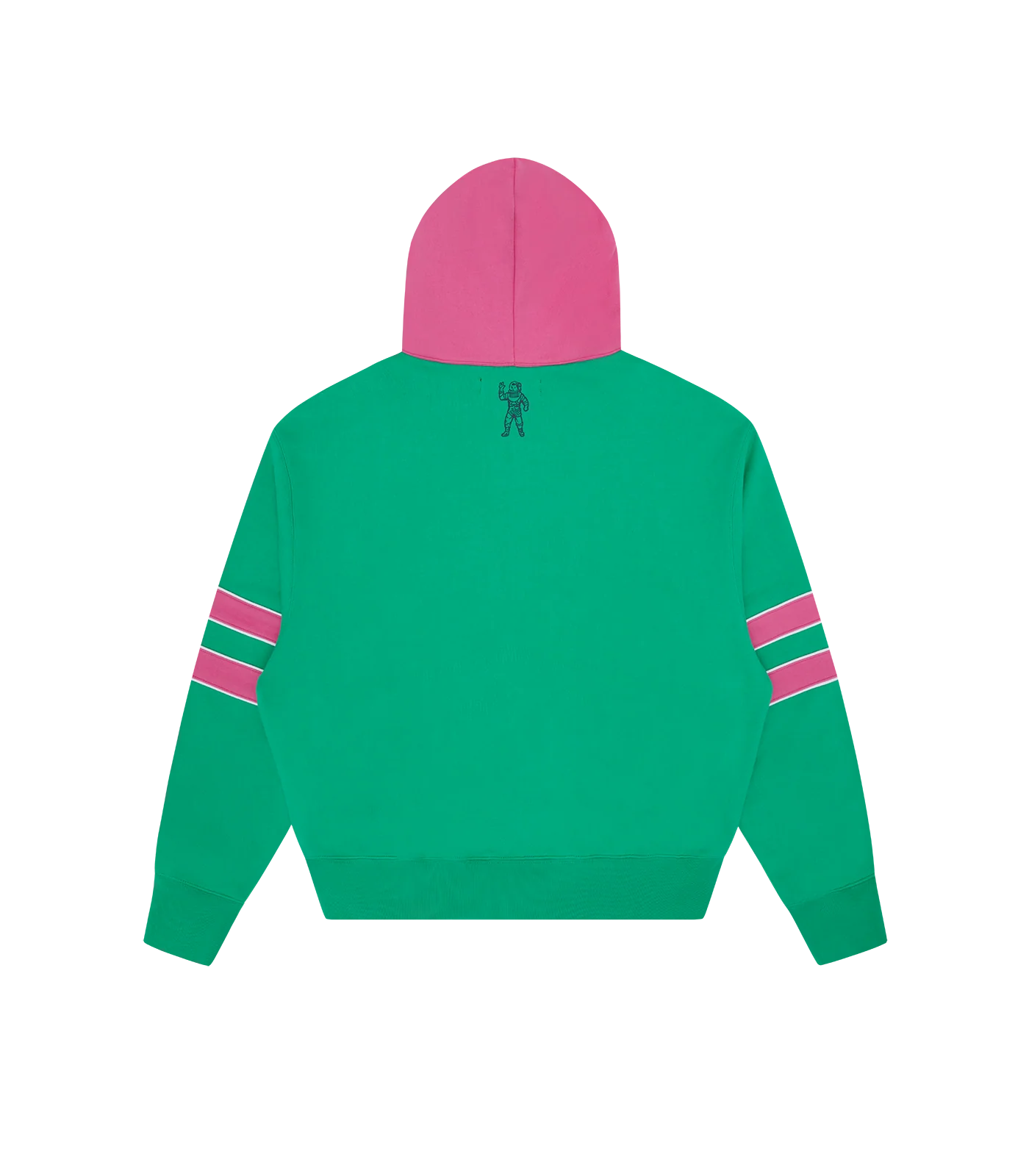 OVERSIZED COLLEGE POPOVER HOOD - GREEN/PINK - Image 2