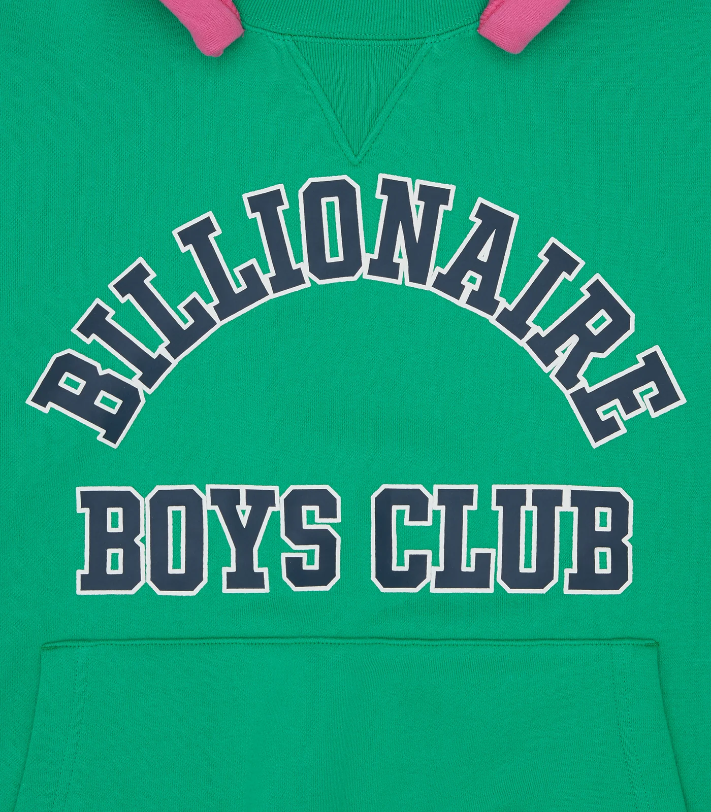 OVERSIZED COLLEGE POPOVER HOOD - GREEN/PINK - Image 4