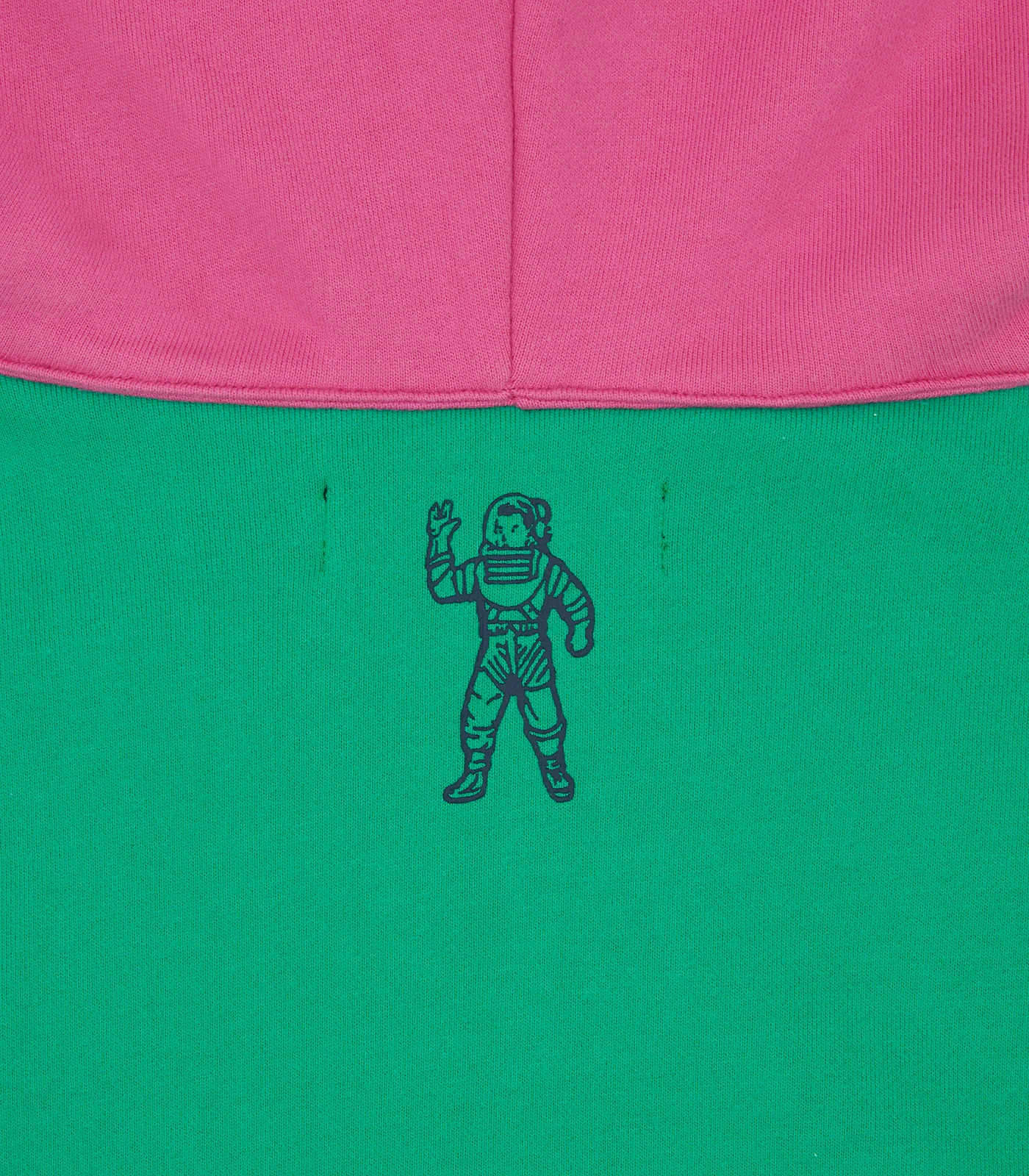 OVERSIZED COLLEGE POPOVER HOOD - GREEN/PINK - Image 6