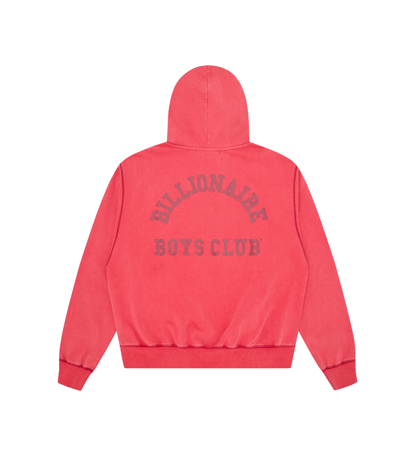 OVERSIZED COLLEGE ZIP THROUGH HOOD - RED - Image 3