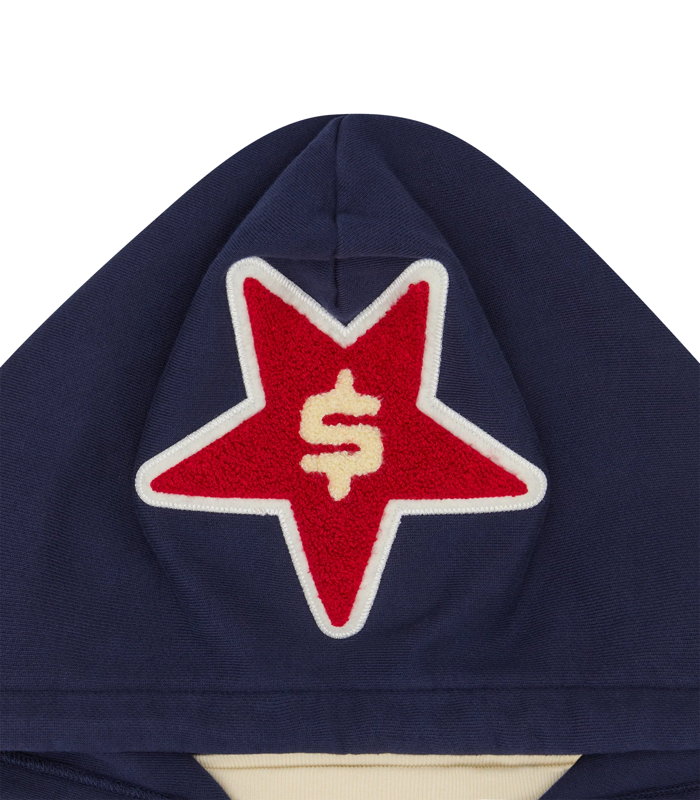 OVERSIZED DOUBLE PRINT POPOVER HOOD - NAVY/ECRU - Image 4