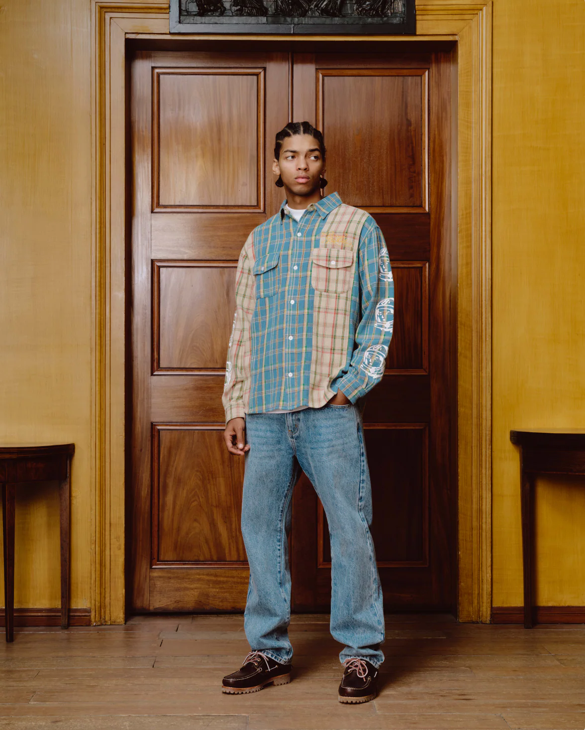 PANELLED CHECK SHIRT - MULTI CHECK - Image 3