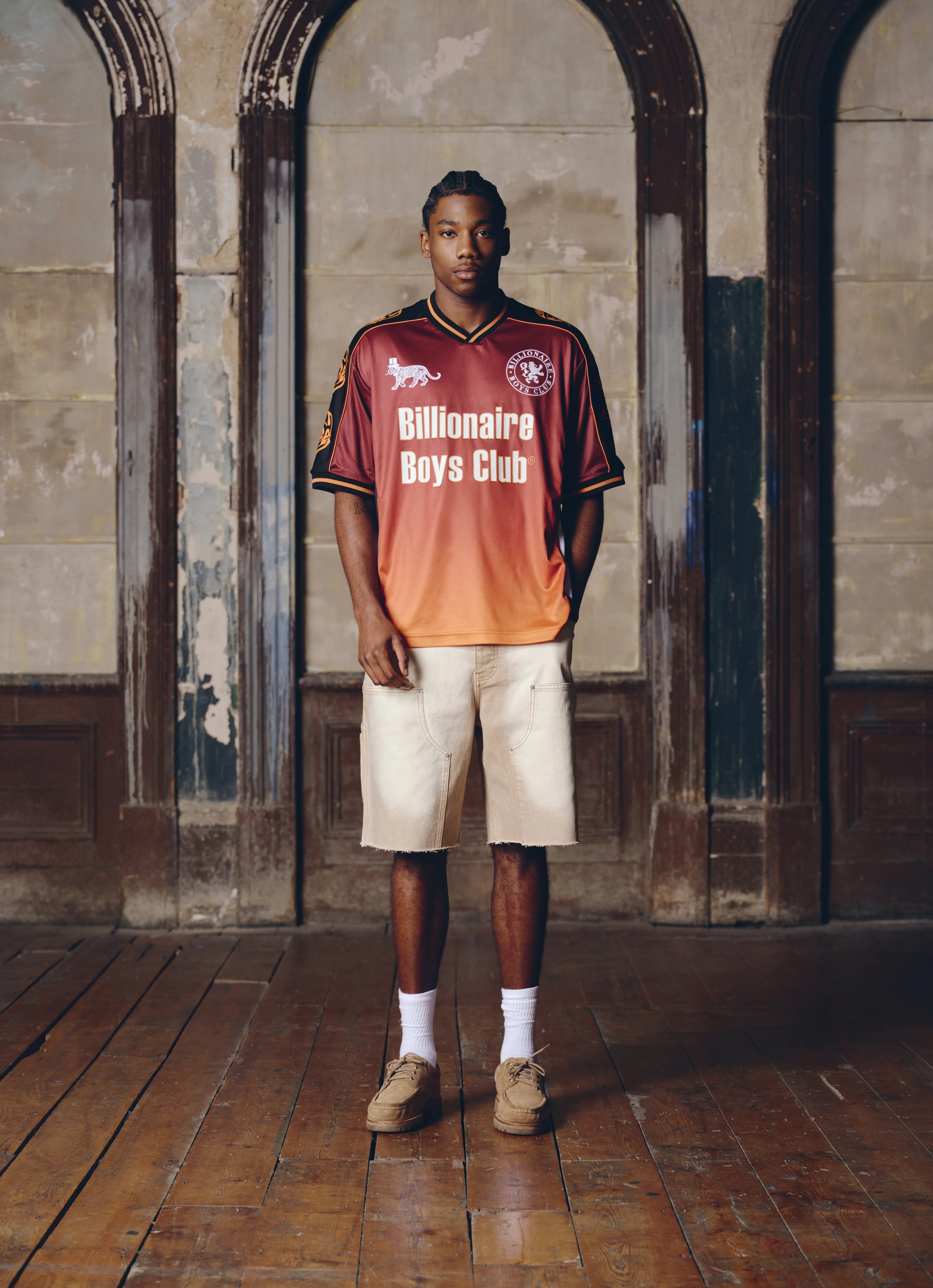 PANELLED FOOTBALL SHIRT - BURGUNDY - Image 2