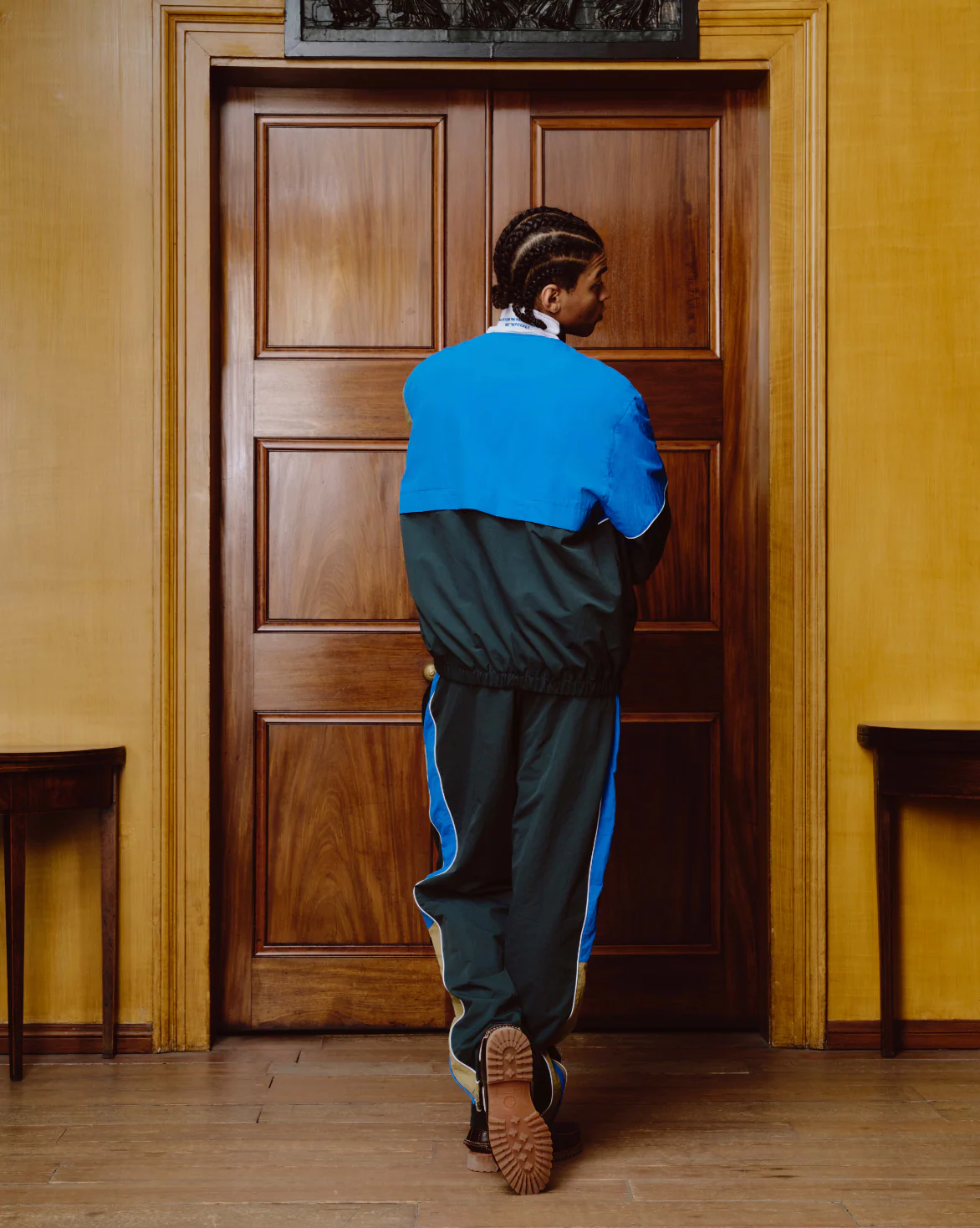 PANELLED NYLON TRACK PANT - DARK GREEN - Image 4
