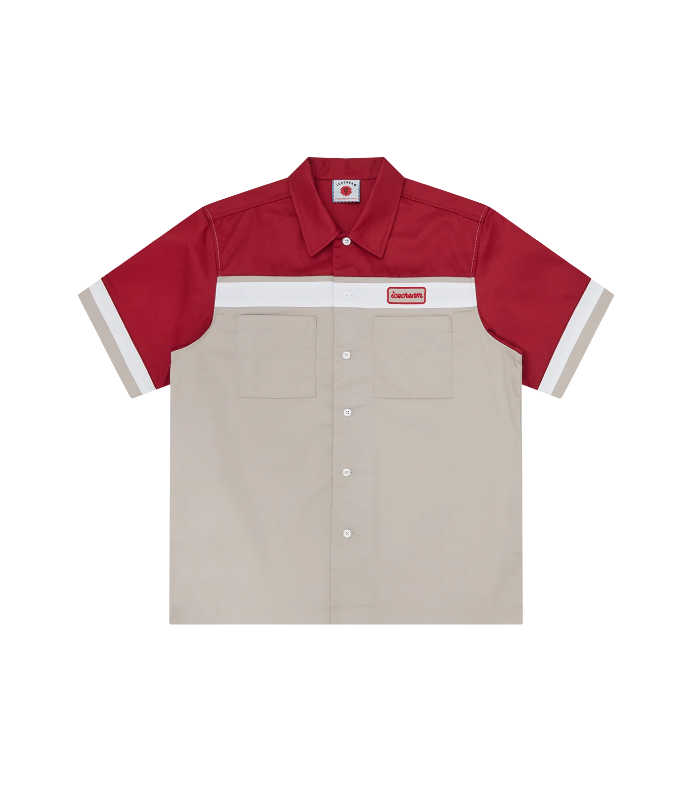 PARLOR WORK SHIRT - BEIGE/RED