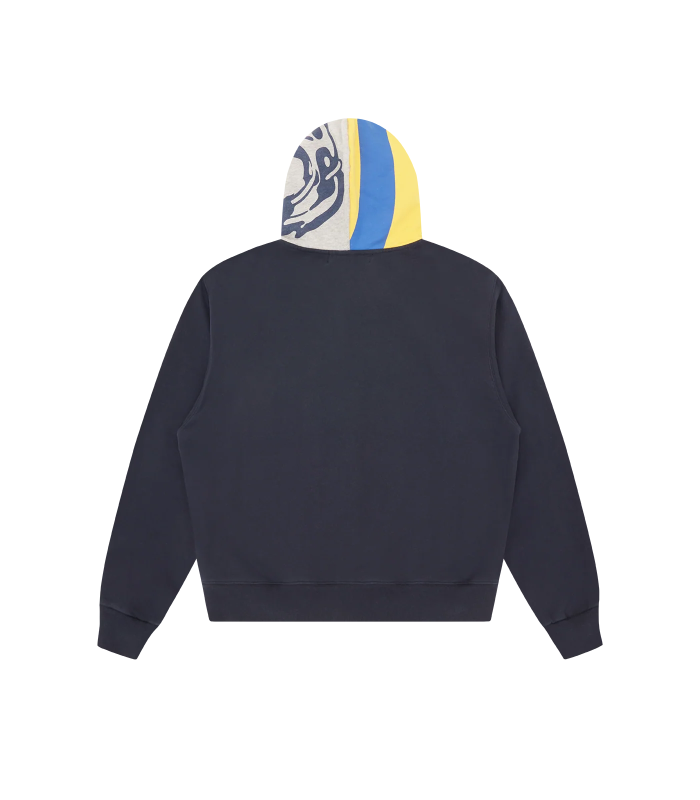 PATCHWORK OVERSIZED ZIP THROUGH HOOD - NAVY - Image 4