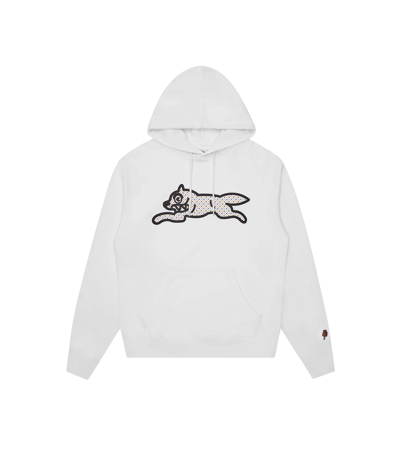 POLKA DOT RUNNING DOG POPOVER HOOD - WHITE
