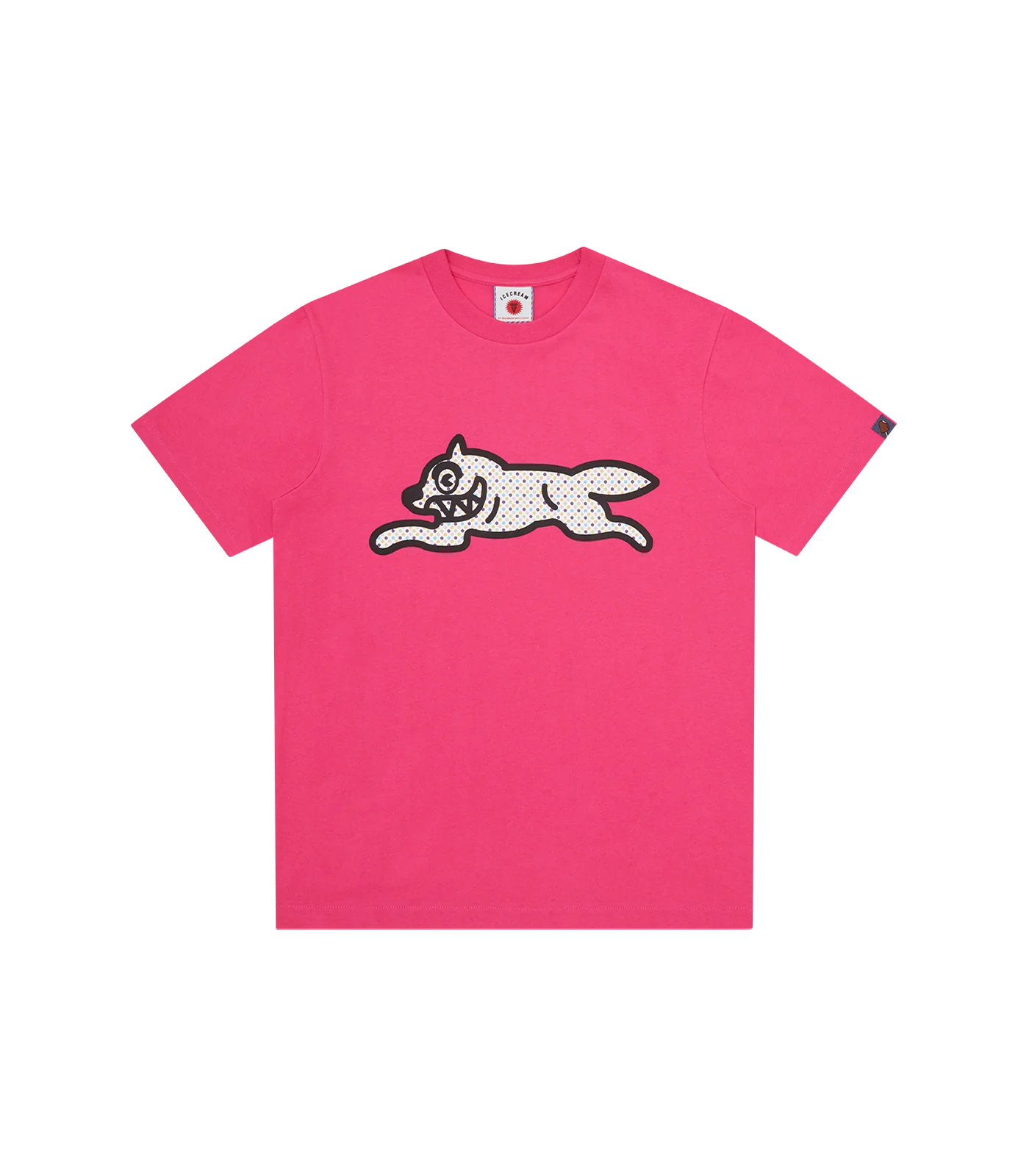 POLKA DOT RUNNING DOG T-SHIRT - PINK