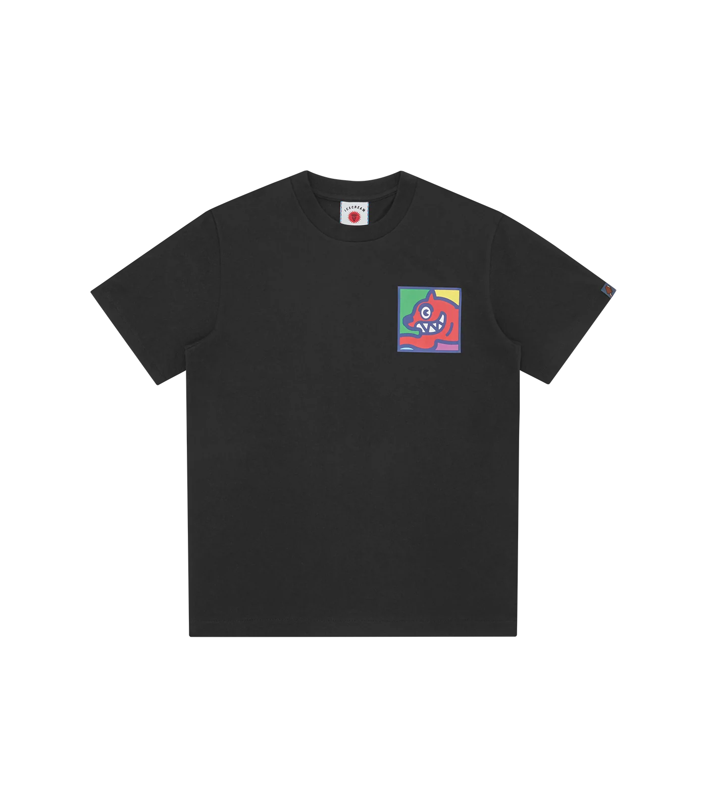 POP ART RUNNING DOG T-SHIRT - BLACK