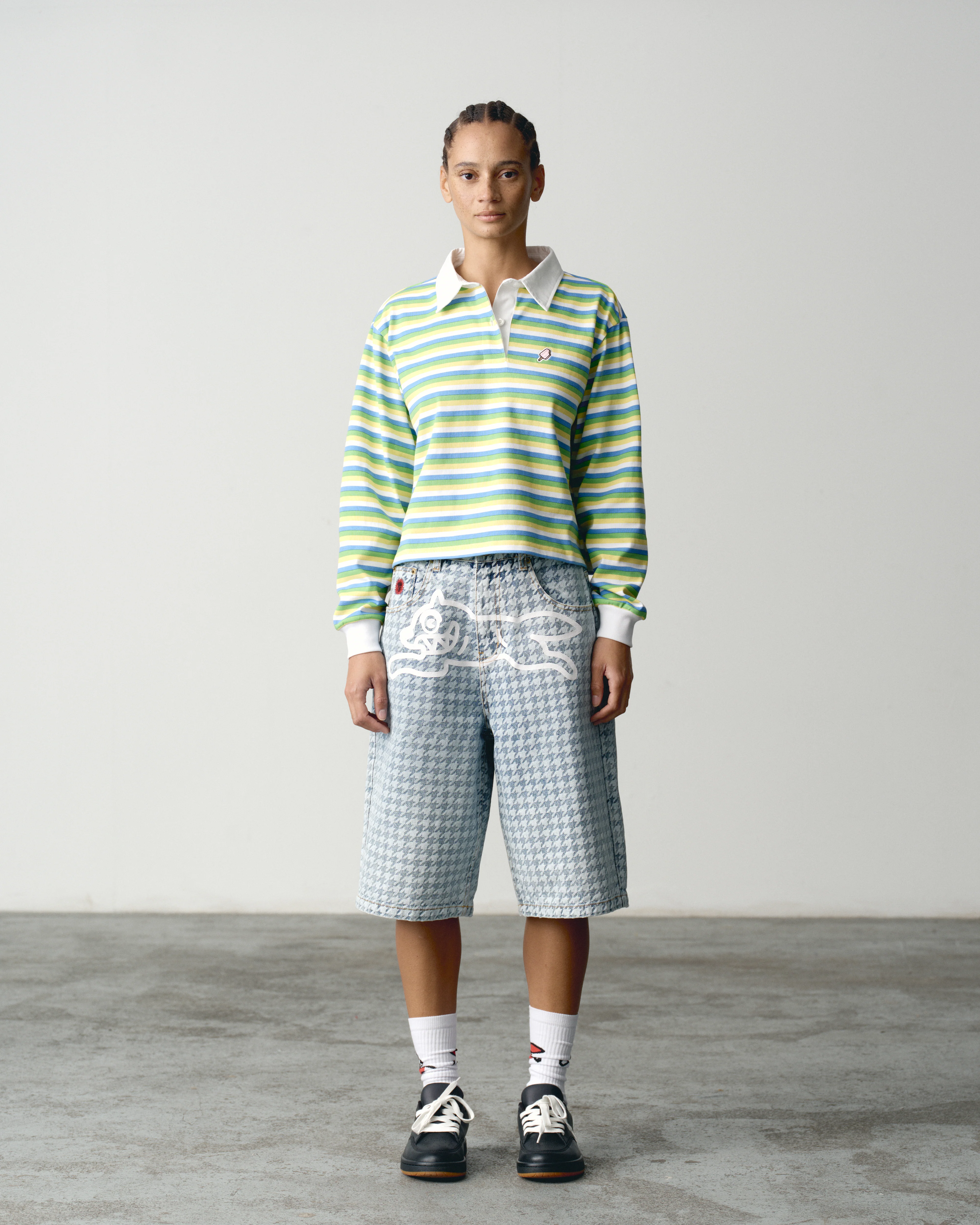 POPSICLE STRIPED CROPPED RUGBY SHIRT - MULTI - Image 3