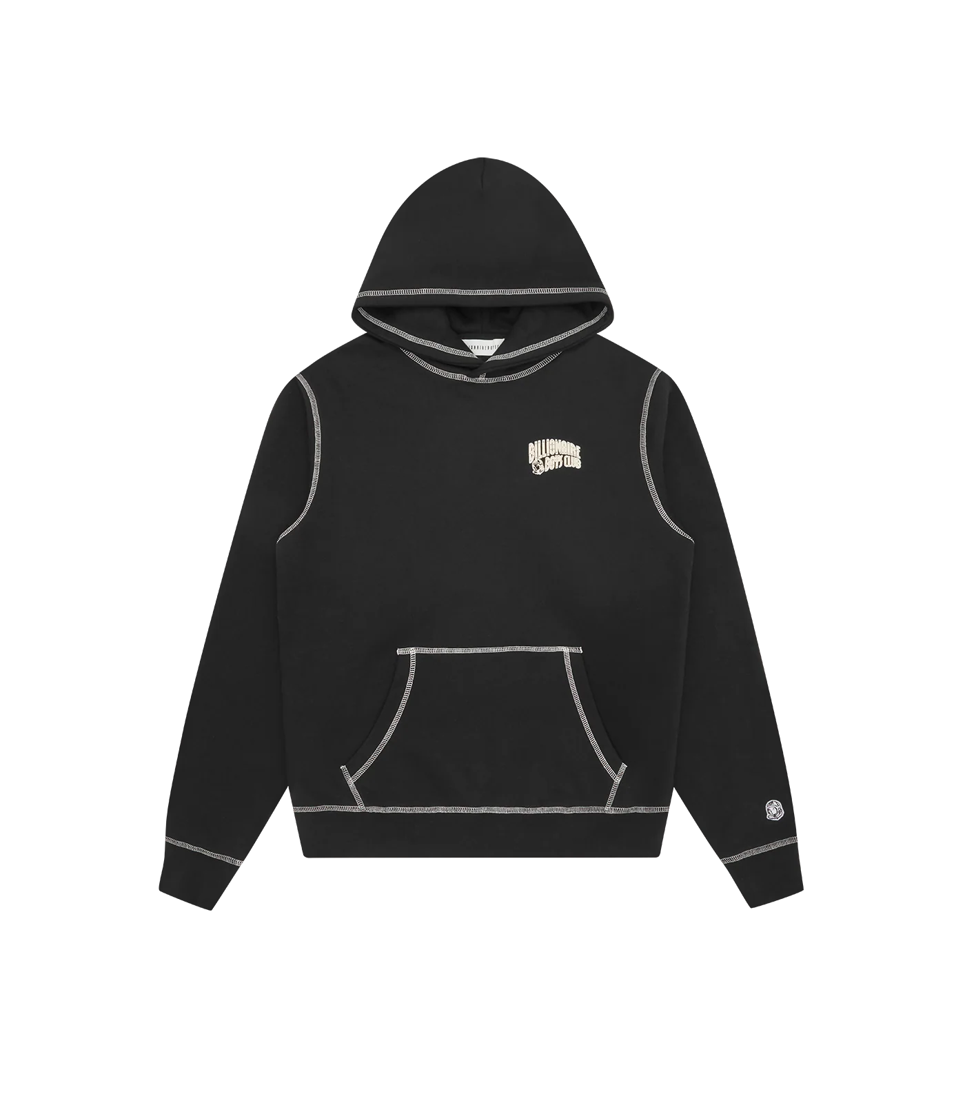 SMALL ARCH LOGO CONTRAST STITCH POPOVER - BLACK