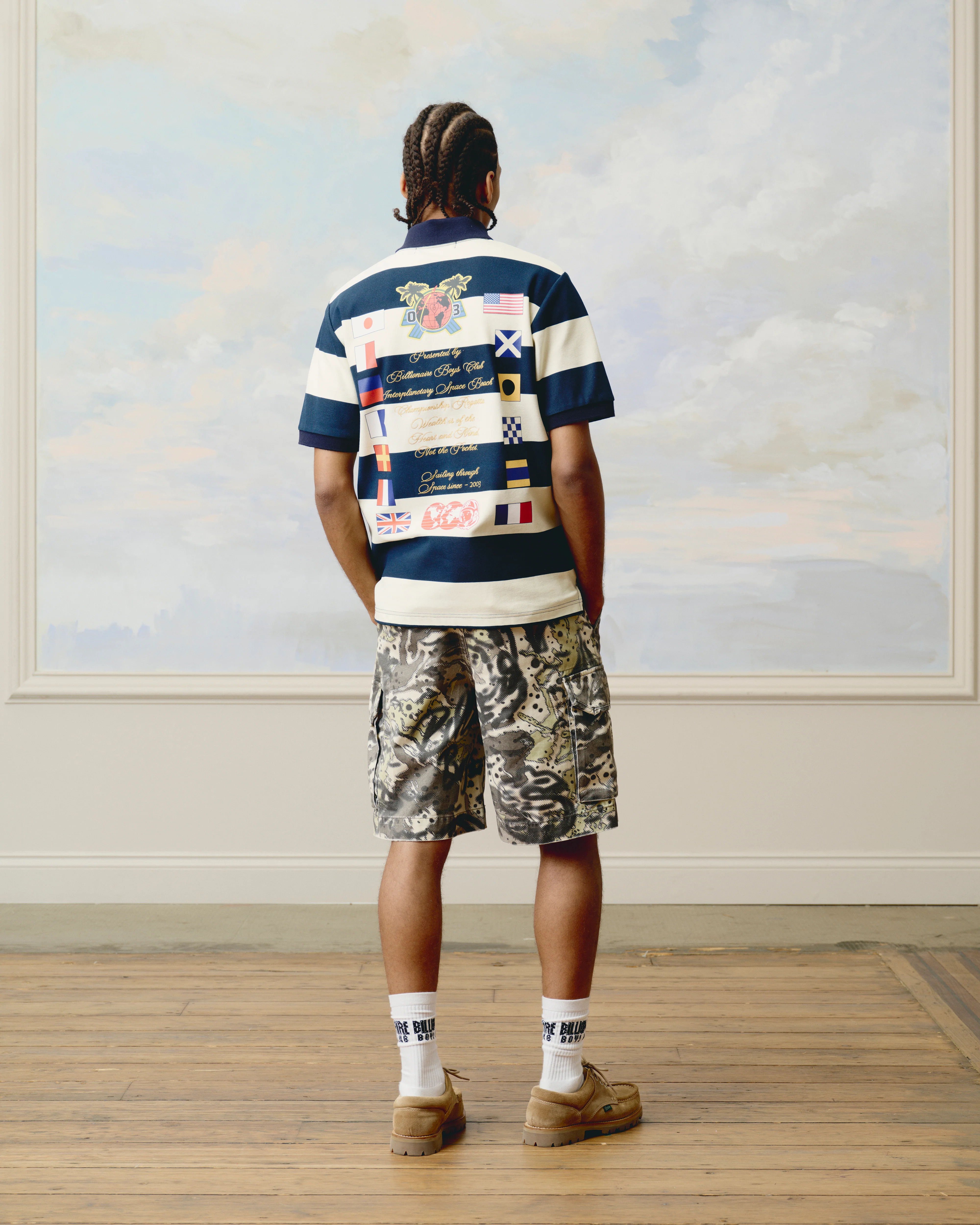 REGATTA STRIPE POLO SHIRT - NAVY/ECRU - Image 3