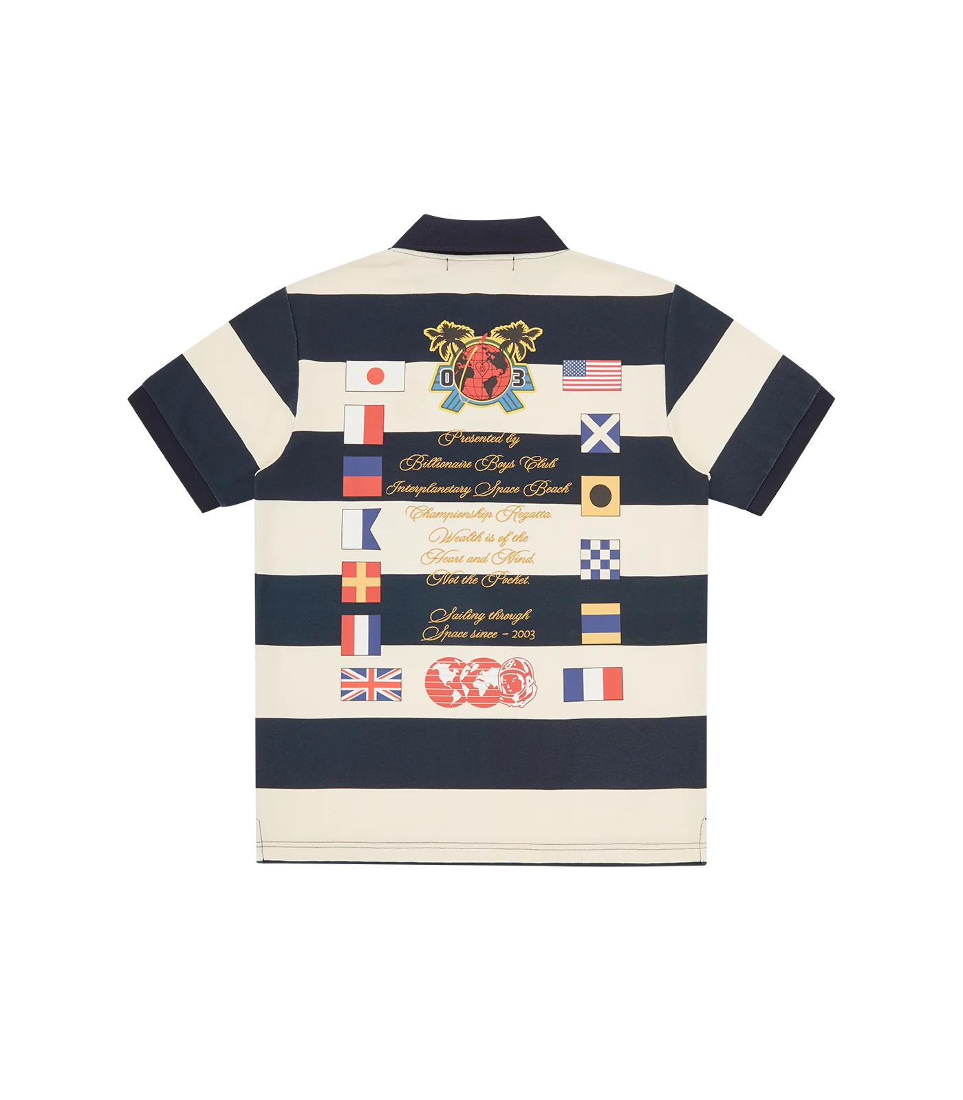 REGATTA STRIPE POLO SHIRT - NAVY/ECRU - Image 4