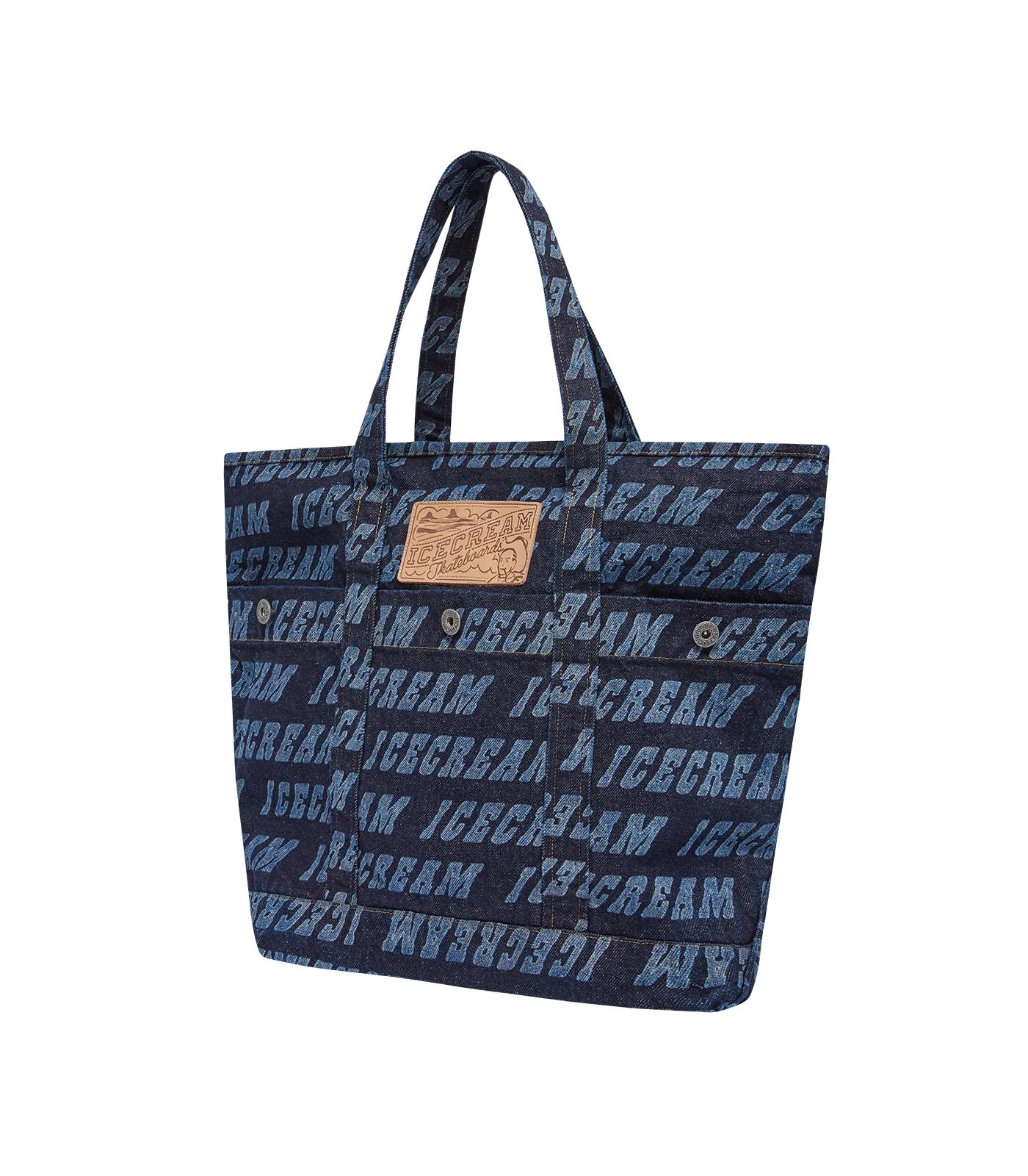 REPEAT LOGO DENIM TOTE BAG - INDIGO - Image 2