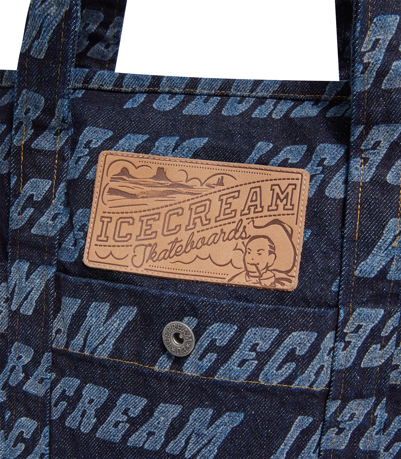 REPEAT LOGO DENIM TOTE BAG - INDIGO - Image 4