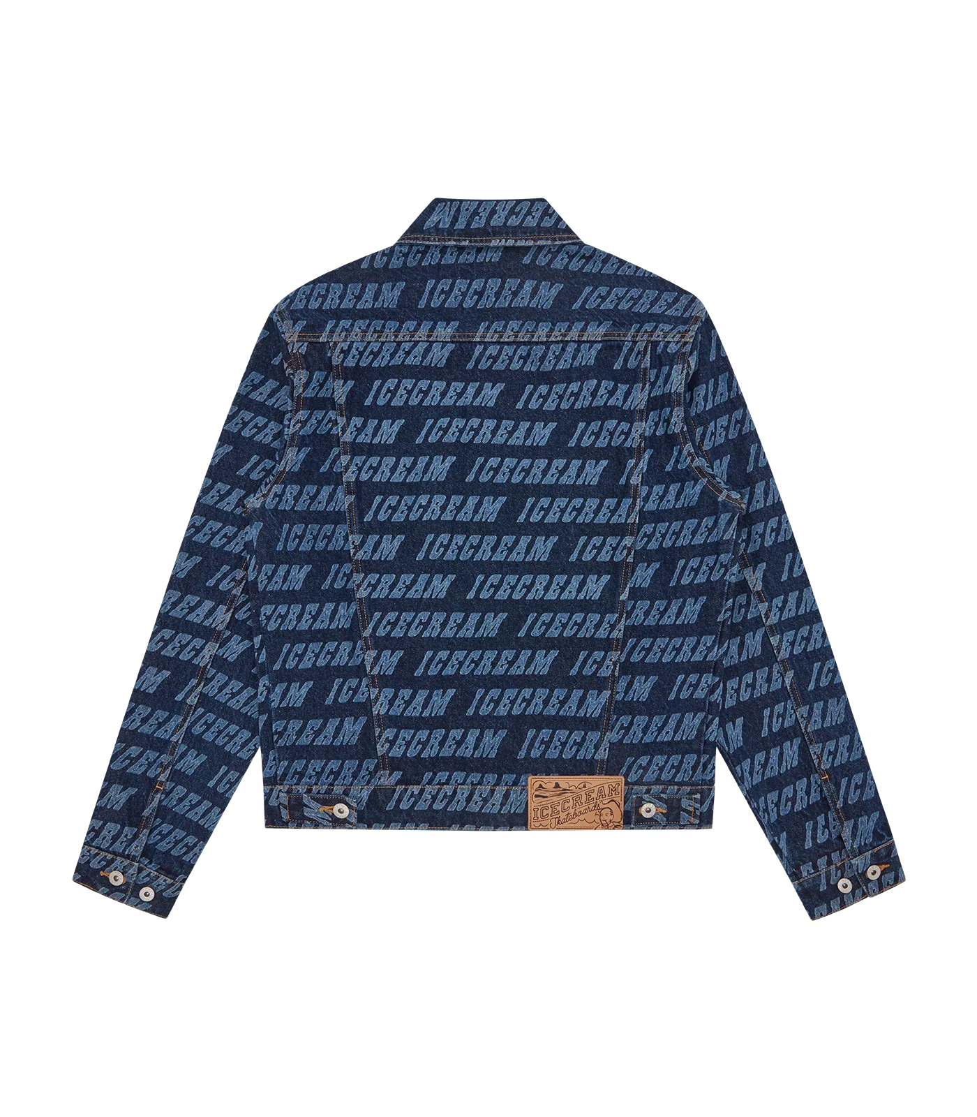 REPEAT LOGO DENIM TRUCKER JACKET - INDIGO - Image 2