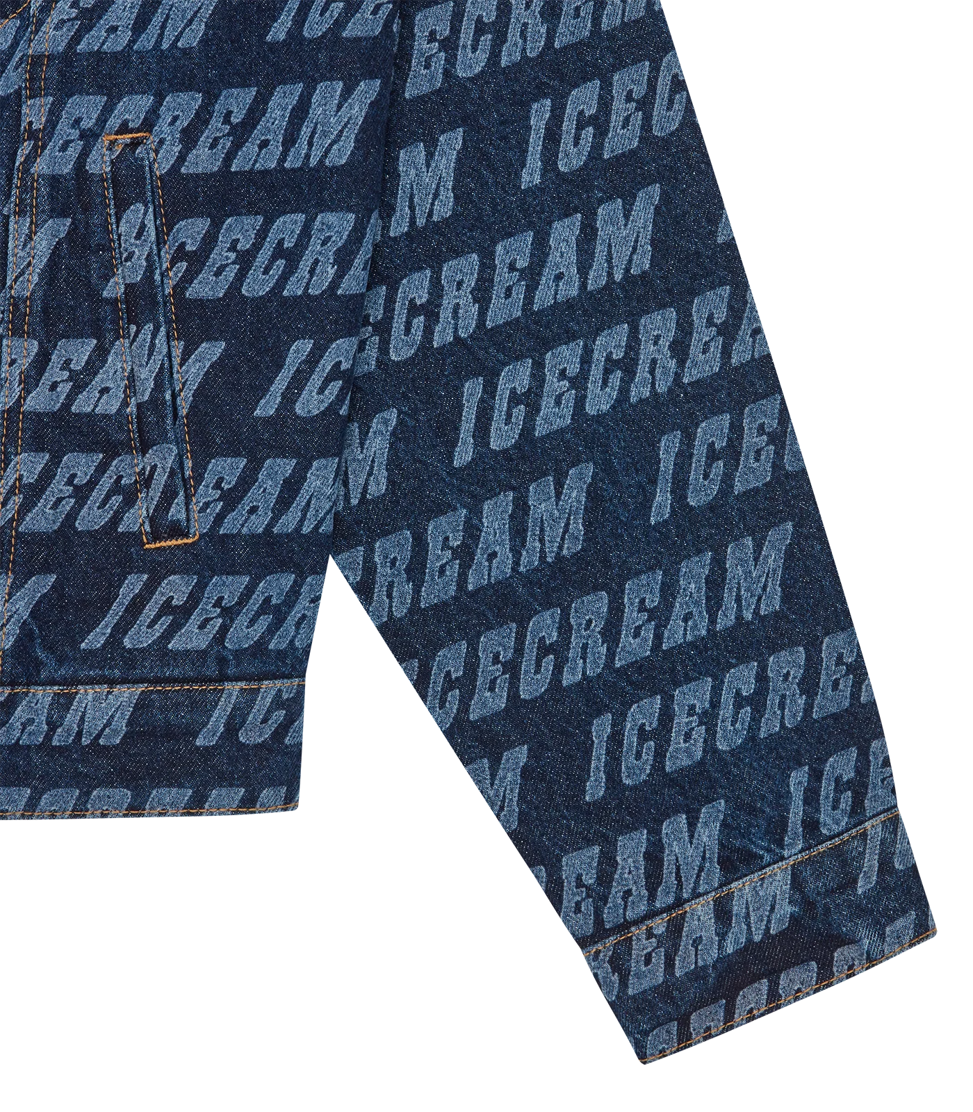 REPEAT LOGO DENIM TRUCKER JACKET - INDIGO - Image 7