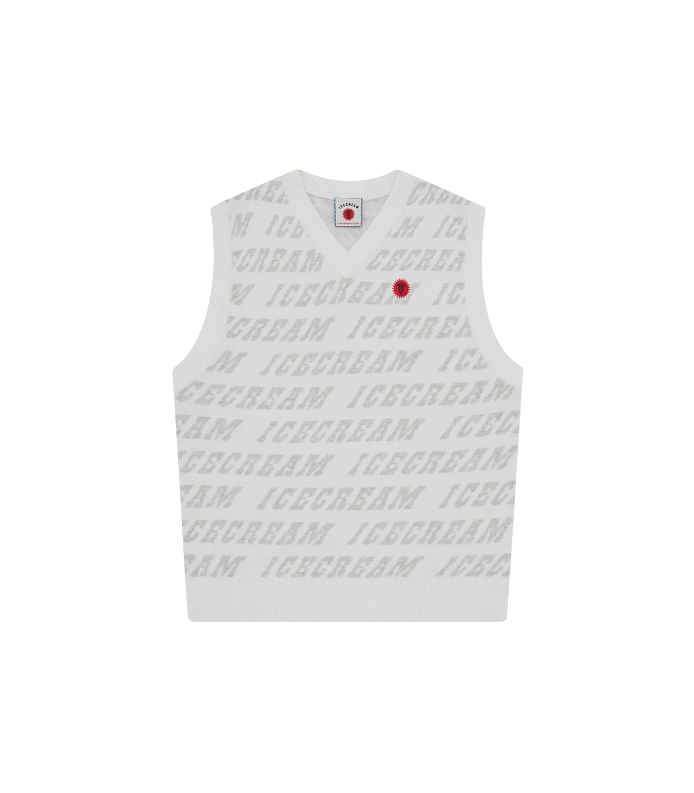 REPEAT LOGO KNITTED VEST - GREY