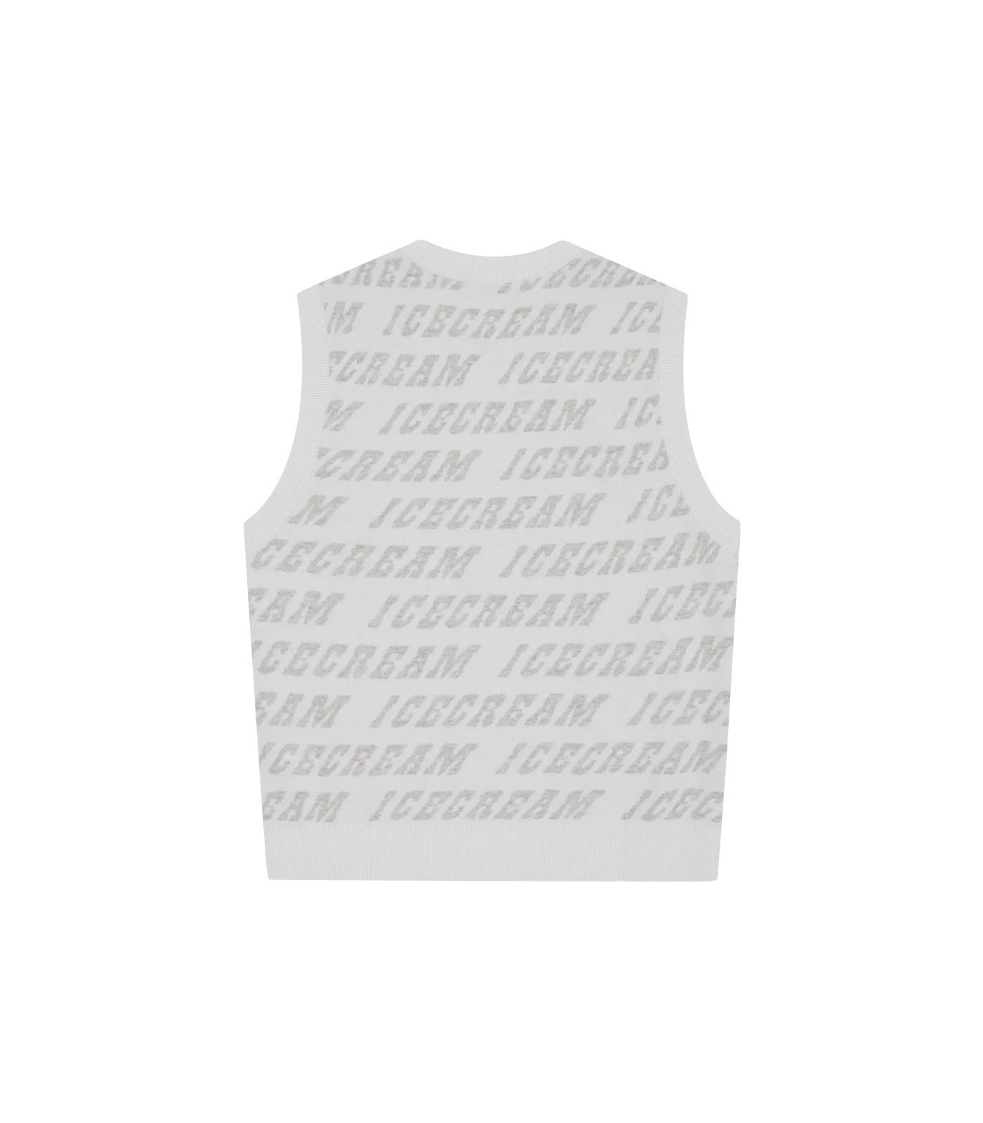 REPEAT LOGO KNITTED VEST - GREY - Image 2