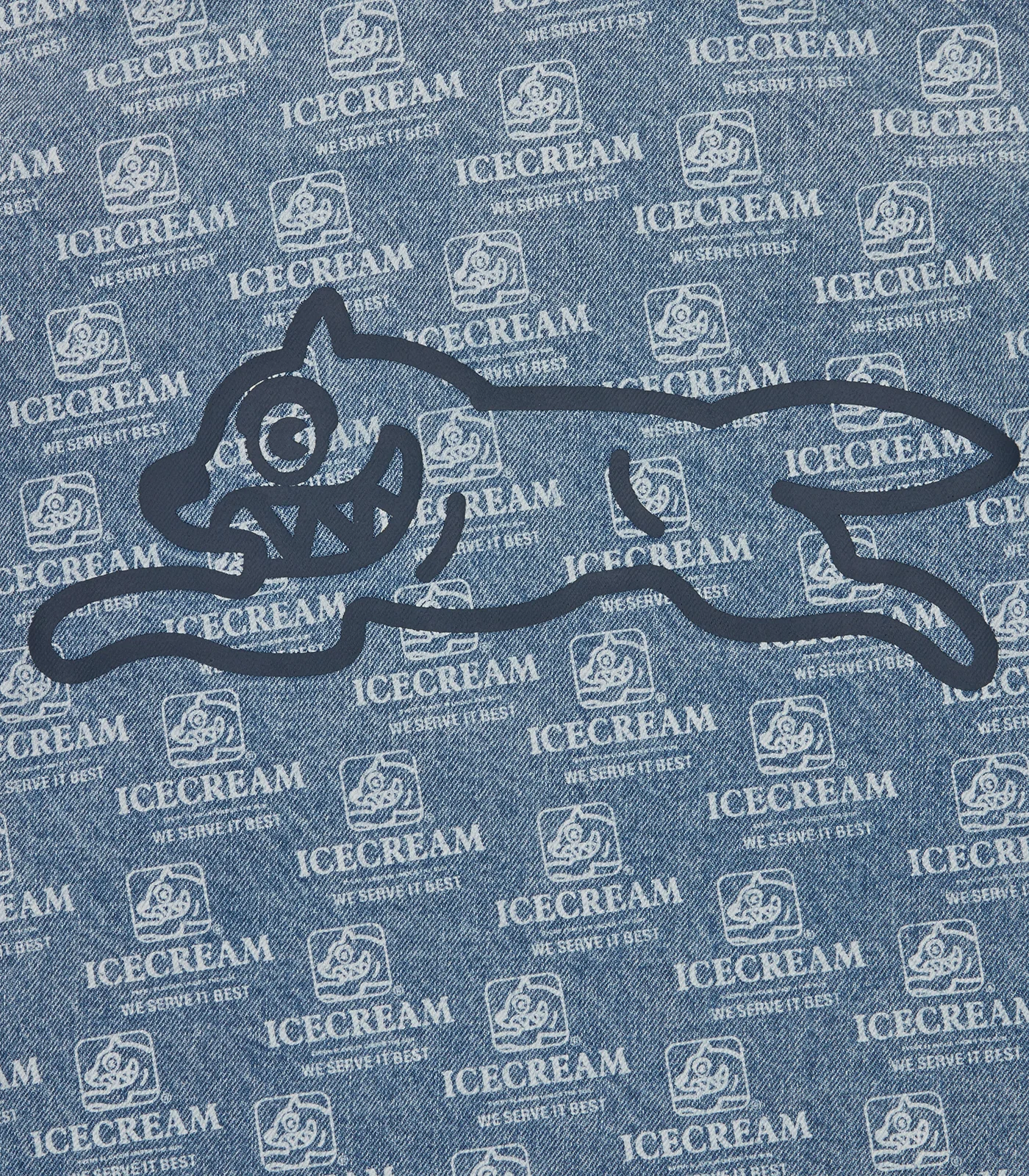 REPEAT PRINT DENIM TRUCKER JACKET - HEAVY WASH BLUE - Image 6