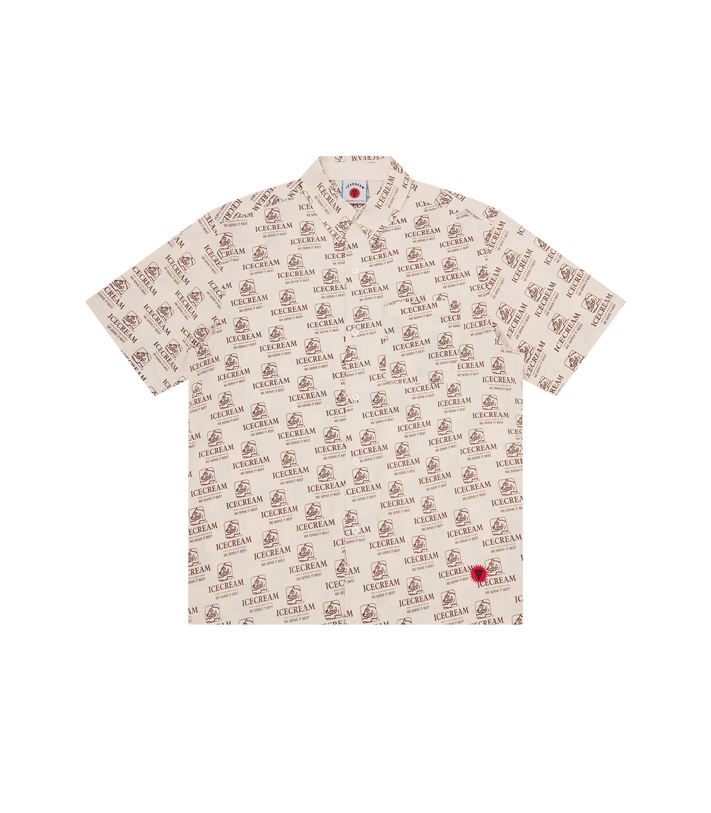 REPEAT PRINT SS SHIRT - OFF WHITE
