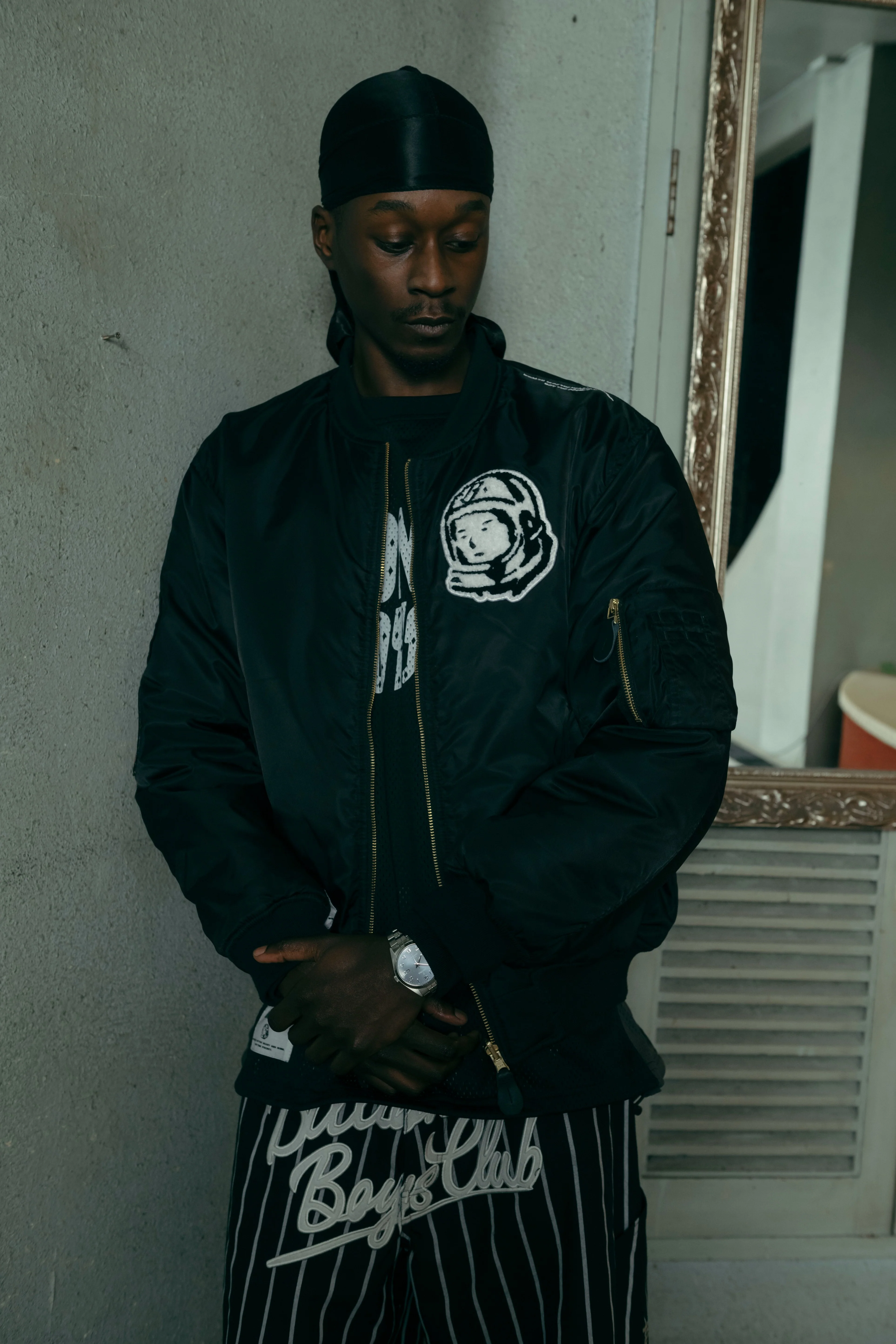 REVERSIBLE NYLON MA-1 BOMBER - BLACK/CAMO - Image 10