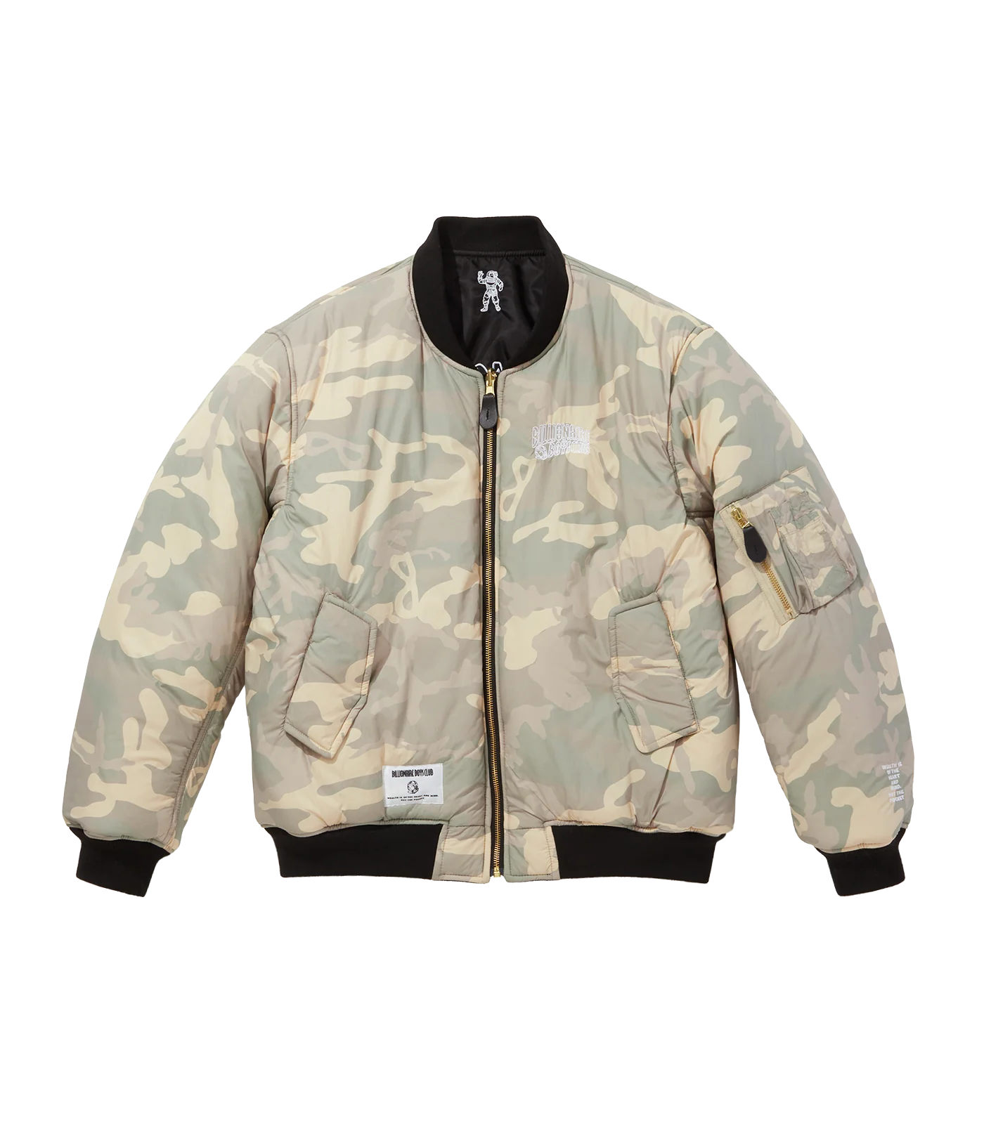REVERSIBLE NYLON MA-1 BOMBER - BLACK/CAMO - Image 2
