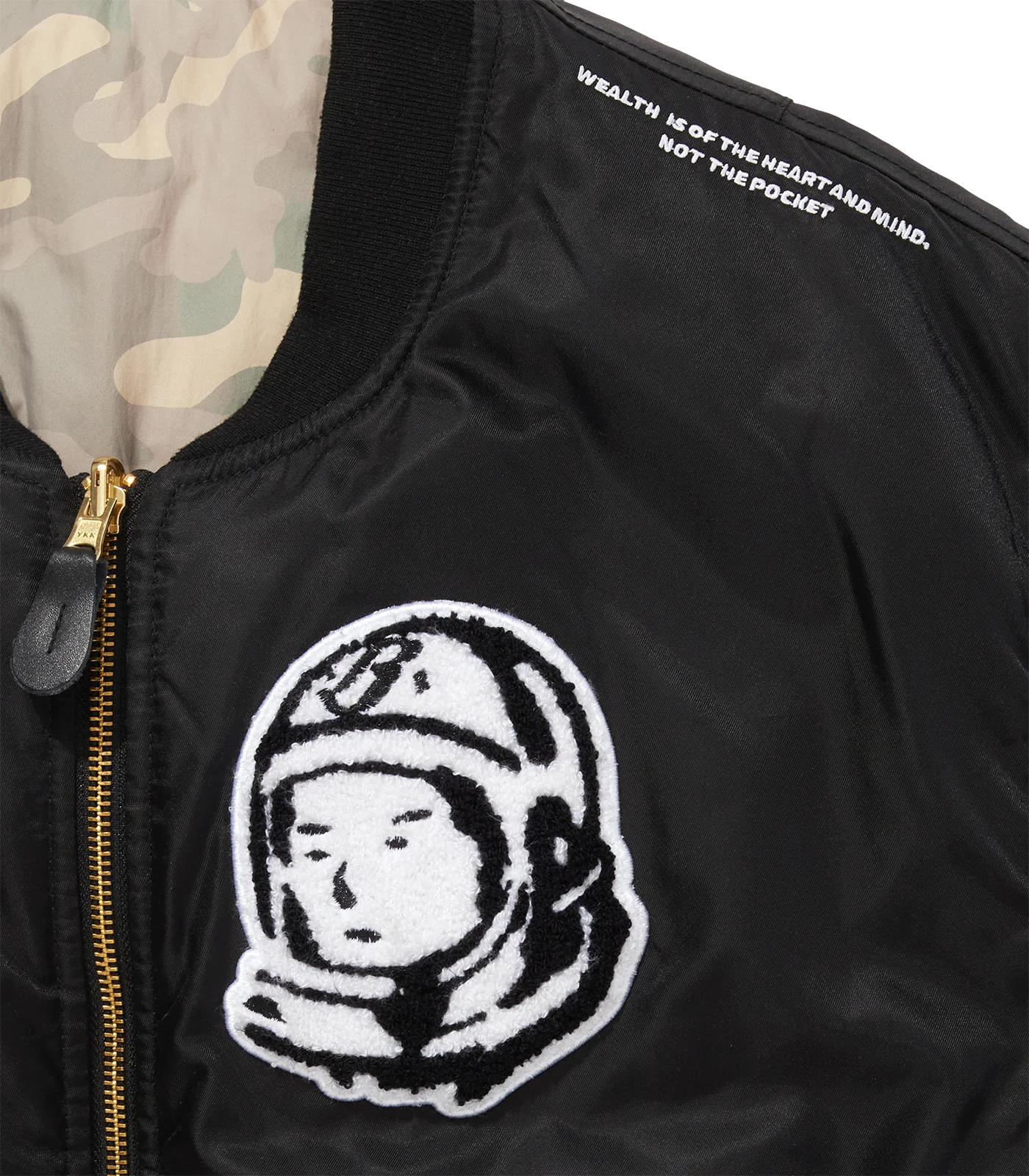 REVERSIBLE NYLON MA-1 BOMBER - BLACK/CAMO - Image 5