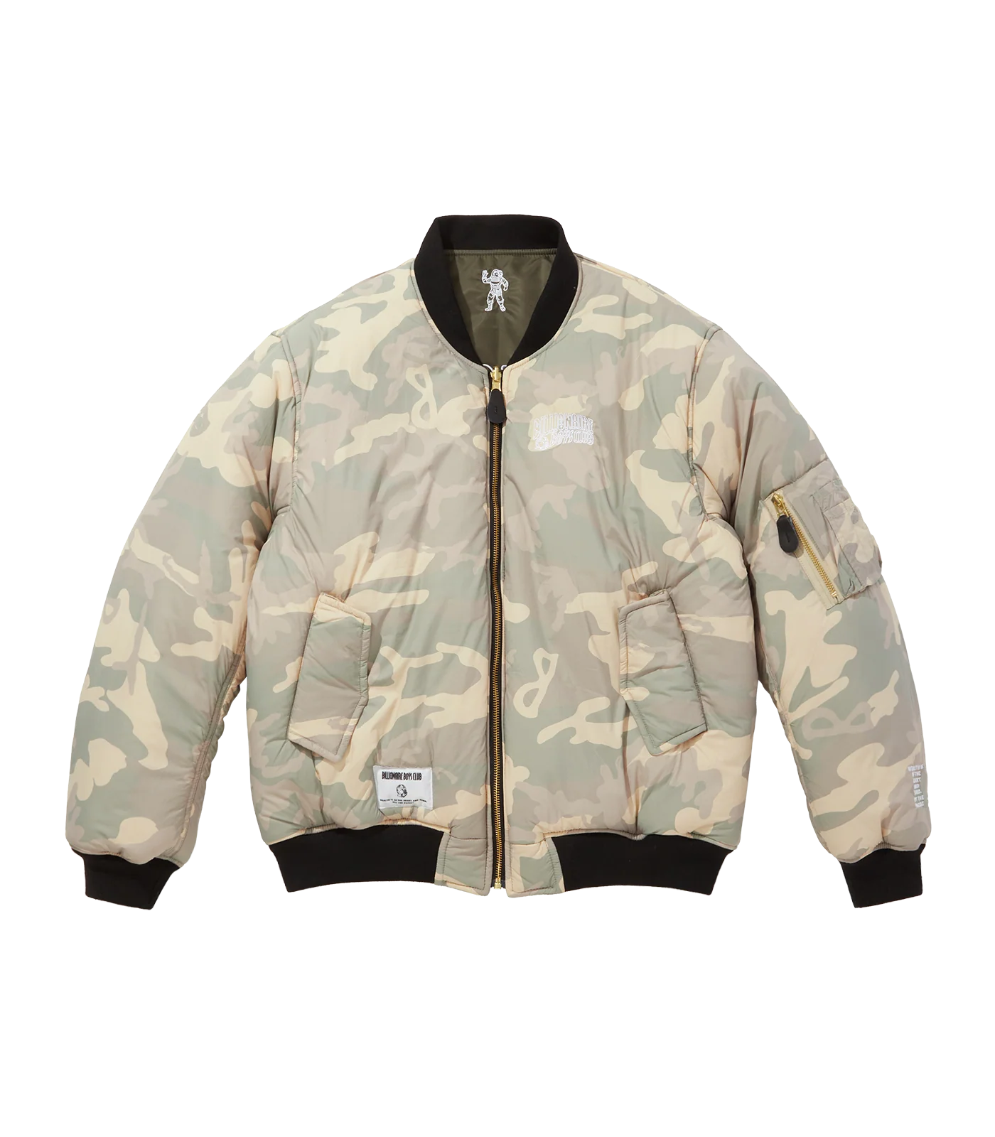 REVERSIBLE NYLON MA-1 BOMBER - OLIVE/CAMO - Image 3