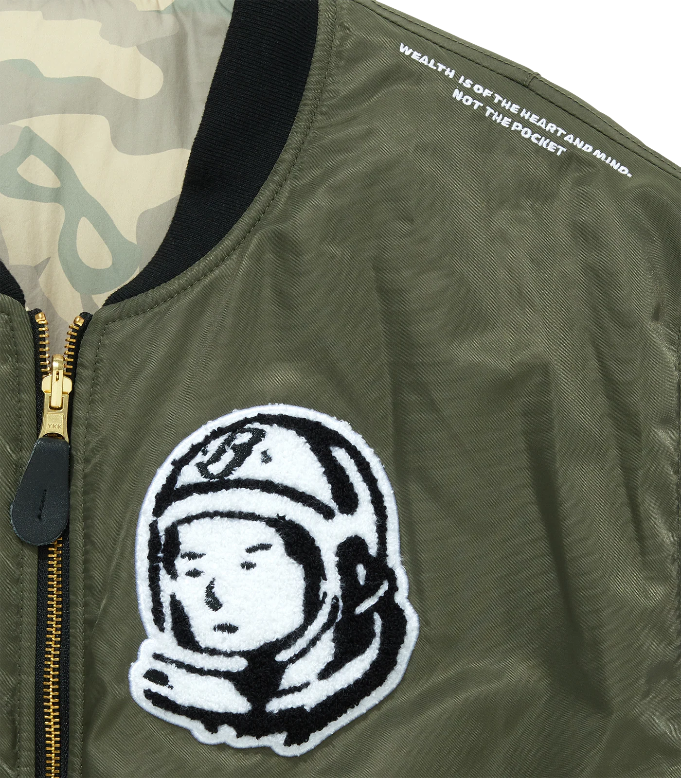 REVERSIBLE NYLON MA-1 BOMBER - OLIVE/CAMO - Image 5