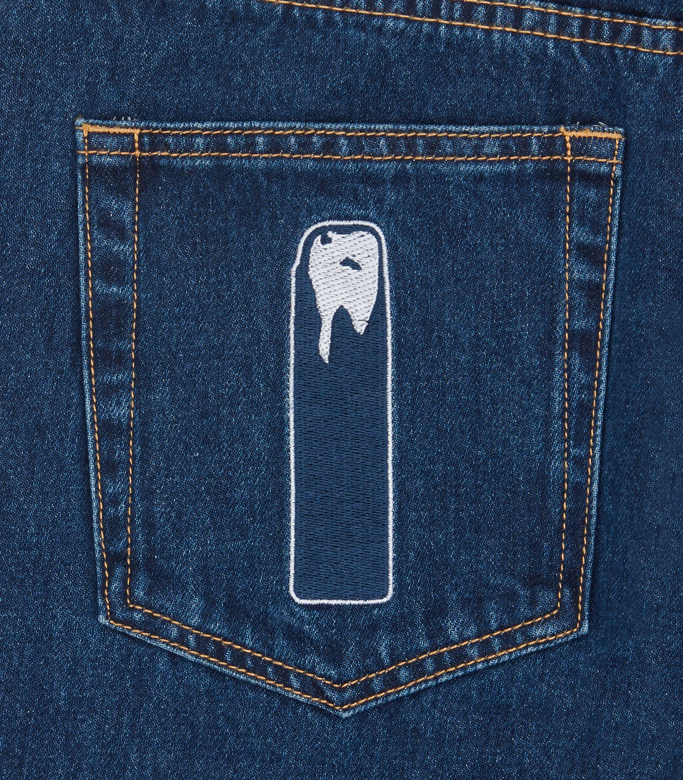 RHINESTONE RUNNING DOG DENIM PANTS - INDIGO - Image 5