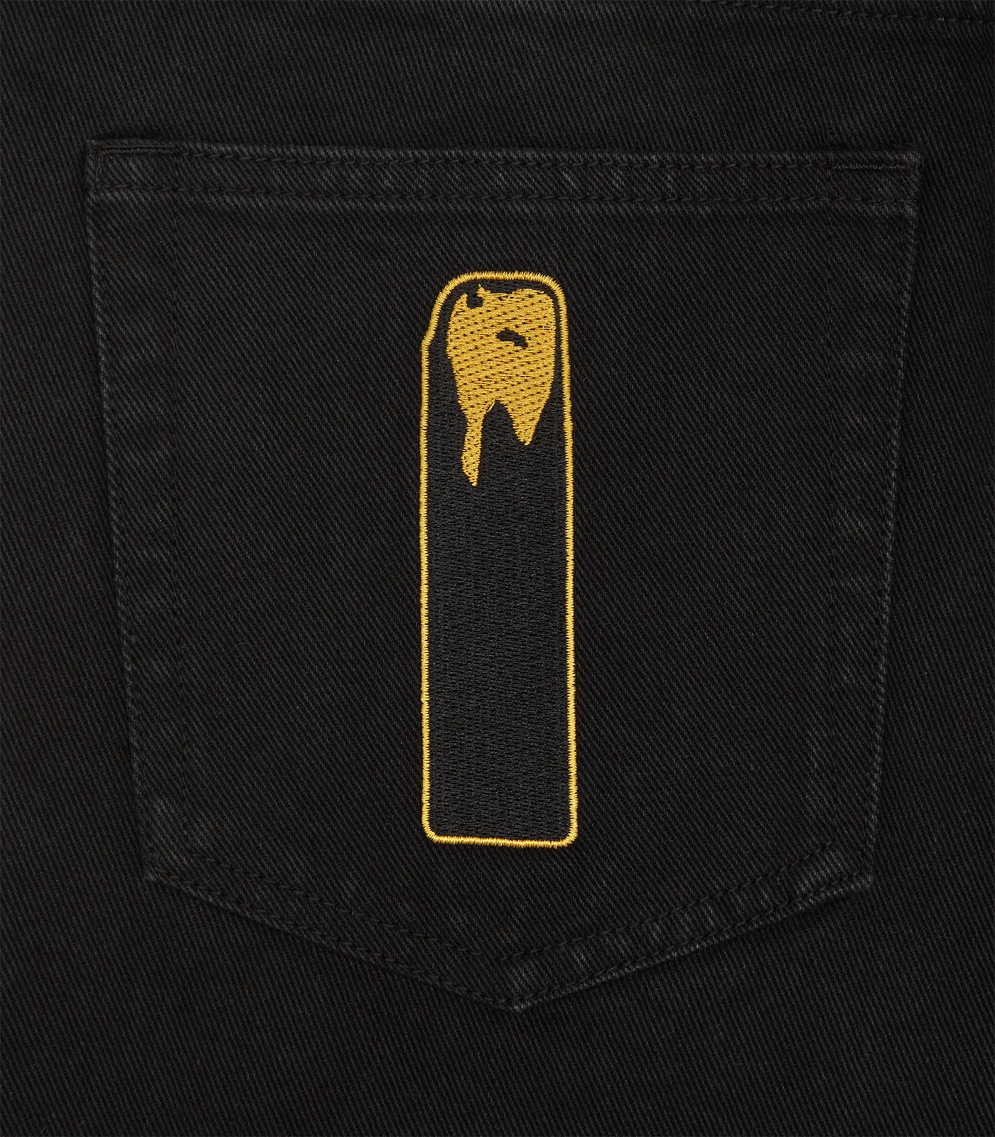 RHINESTONE RUNNING DOG DENIM PANTS - BLACK - Image 6