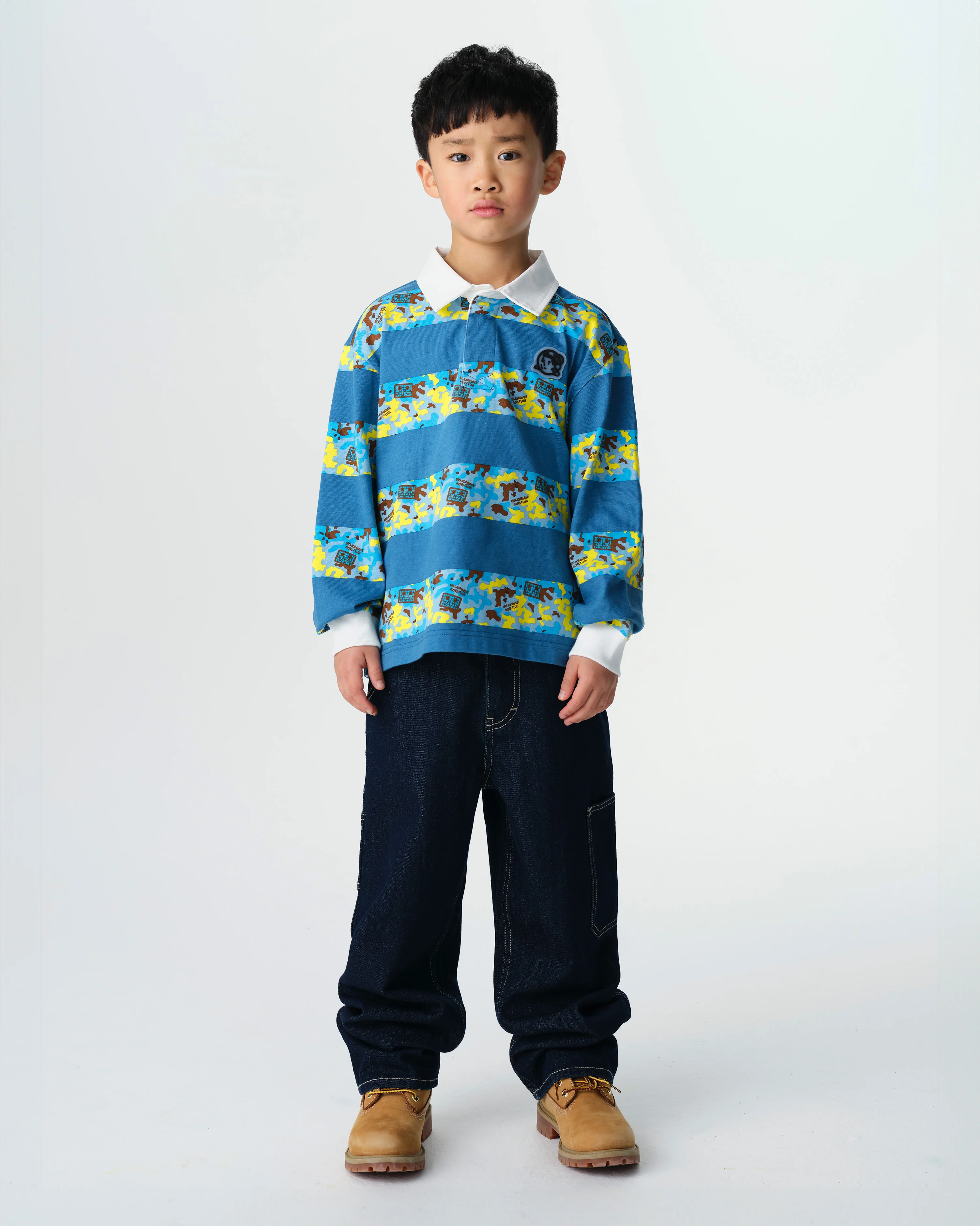 KIDS ROBOT CAMO RUGBY TOP - MULTI STRIPE - Image 3